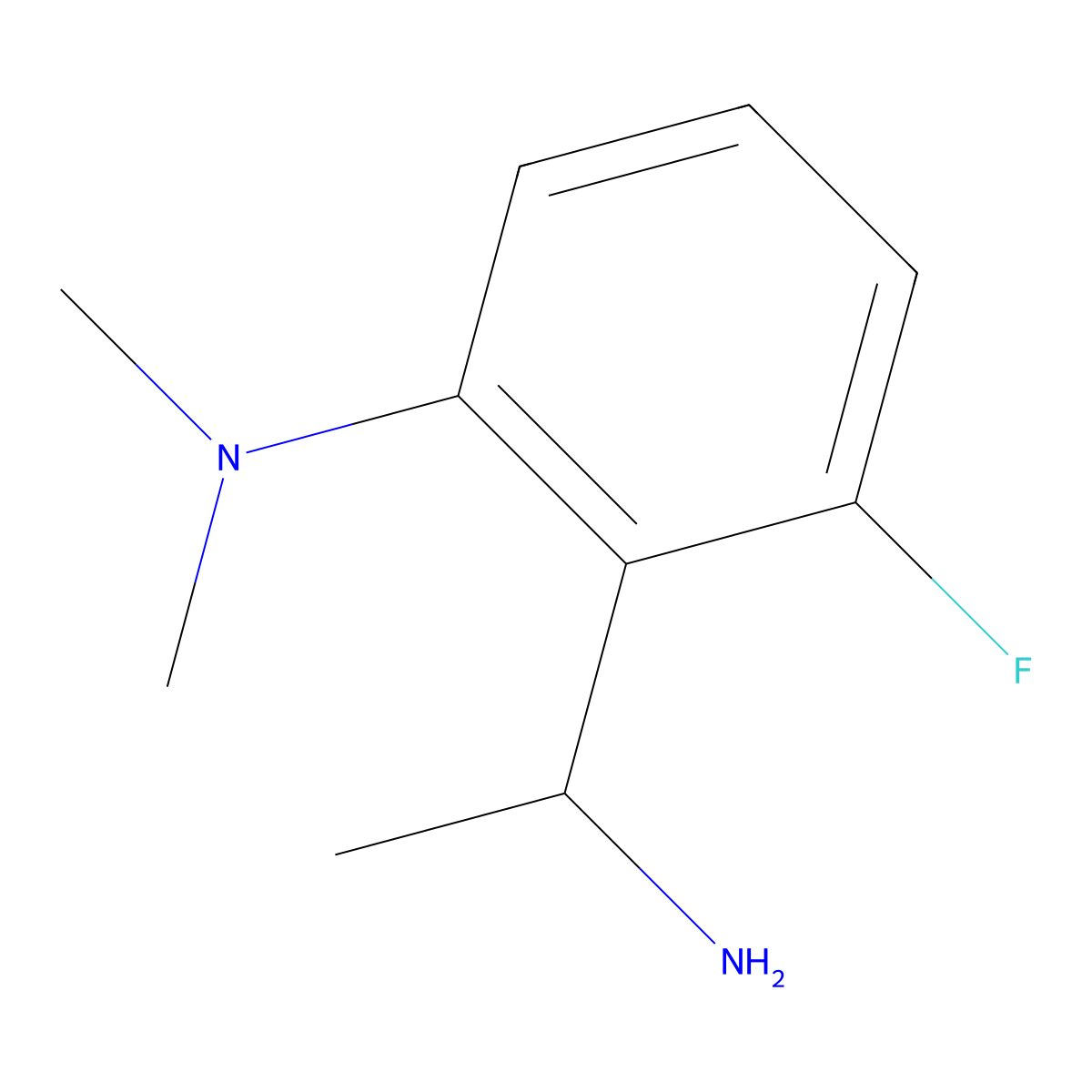 2-(1-aminoethyl)-3-fluoro-N,N-dimethylaniline molecular structure, CAS 1019503-05-9