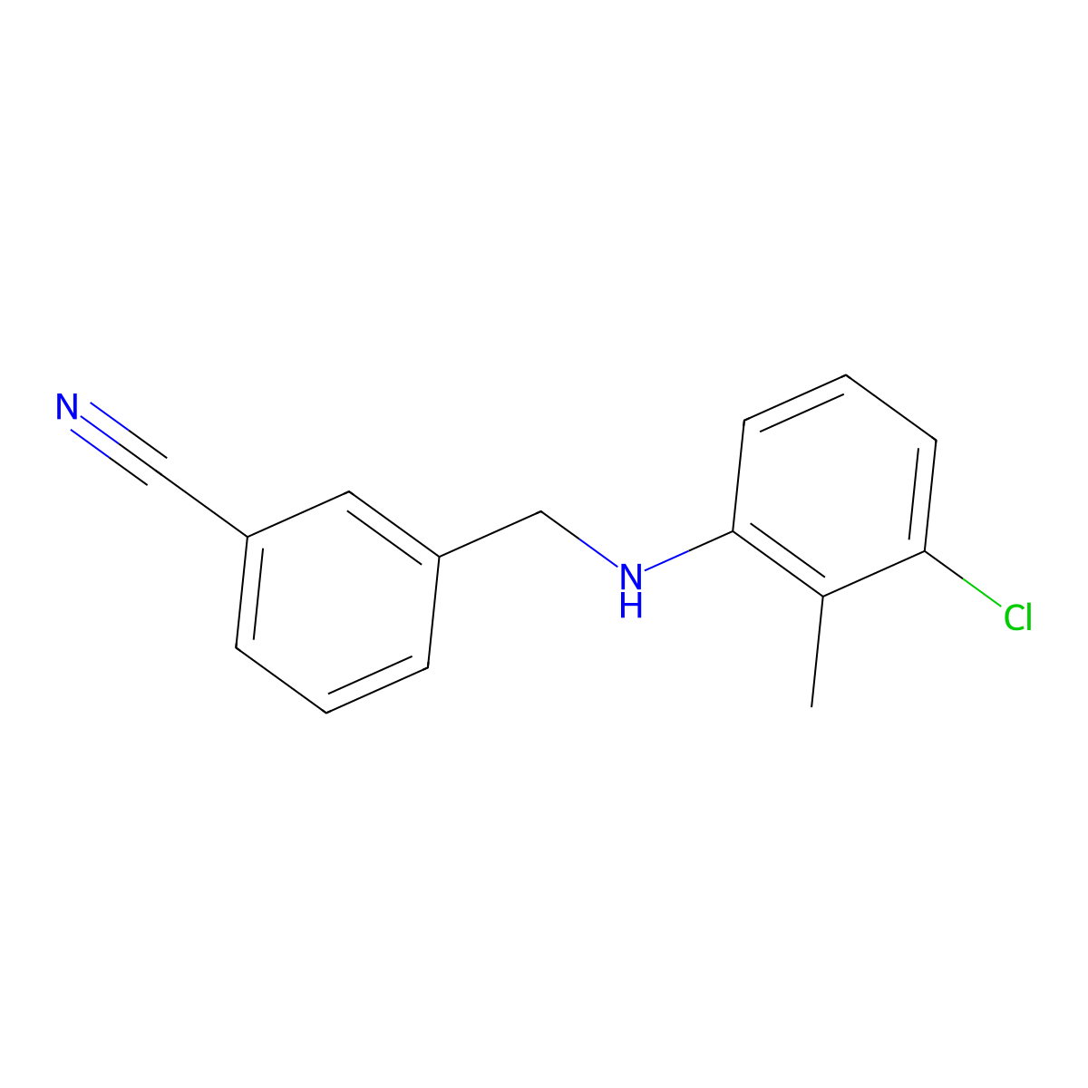 3-[(3-Chloro-2-methylanilino)methyl]benzonitrile molecular structure, CAS 1019503-51-5
