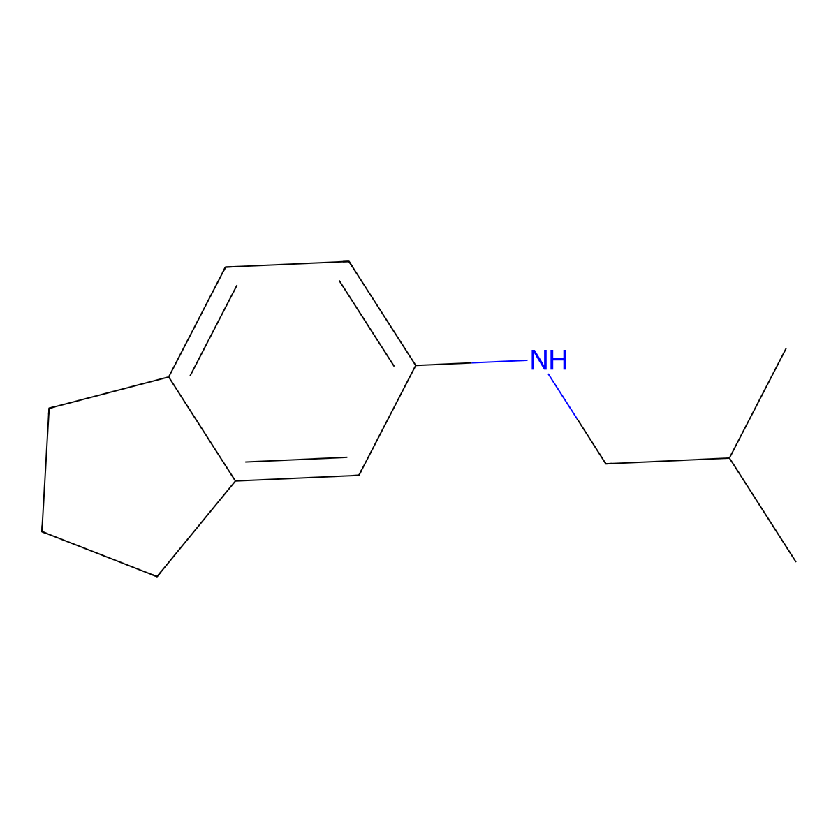 N-(2-methylpropyl)-2,3-dihydro-1H-inden-5-amine molecular structure, CAS 1019504-00-7