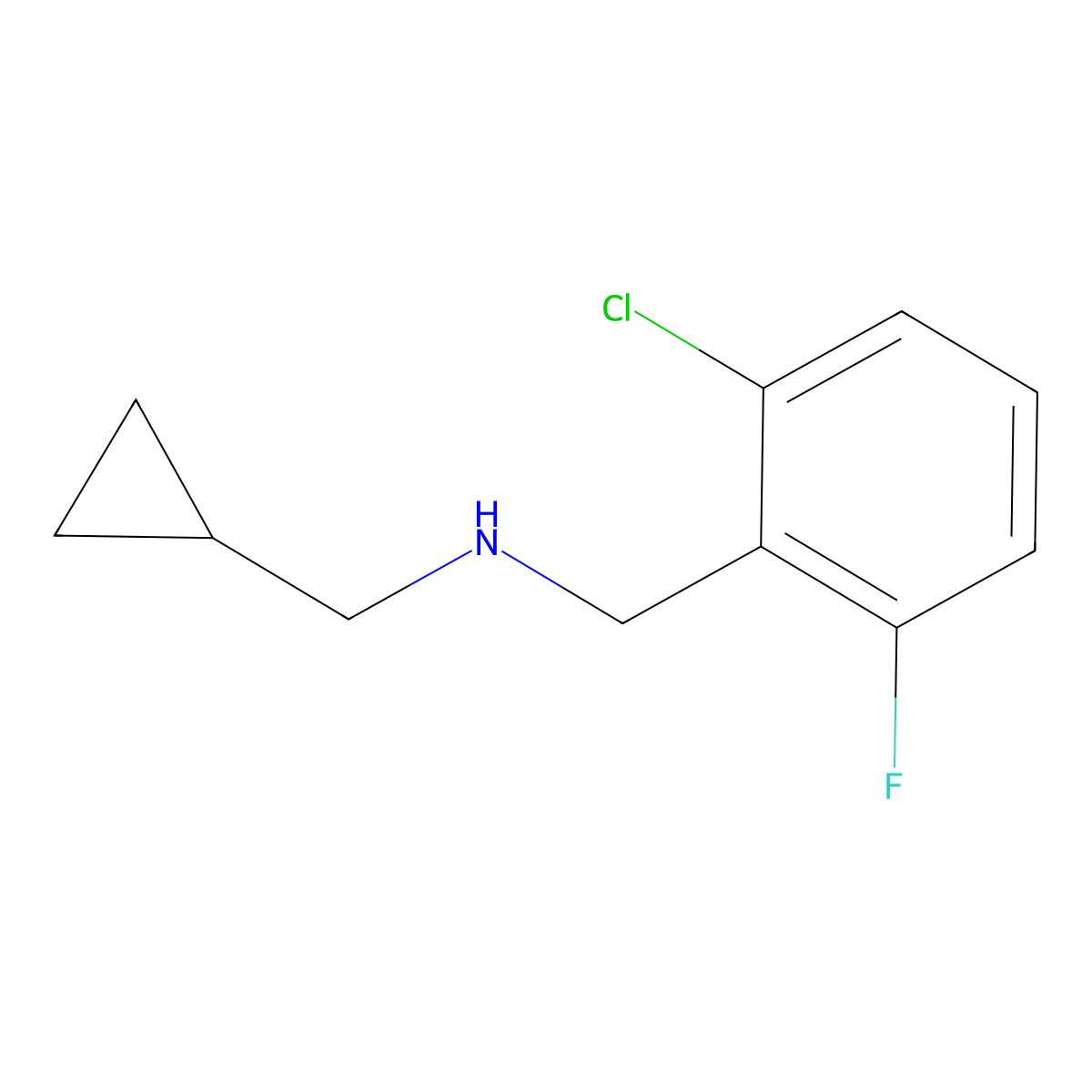 [(2-Chloro-6-fluorophenyl)methyl](cyclopropylmethyl)amine molecular structure, CAS 1019504-28-9