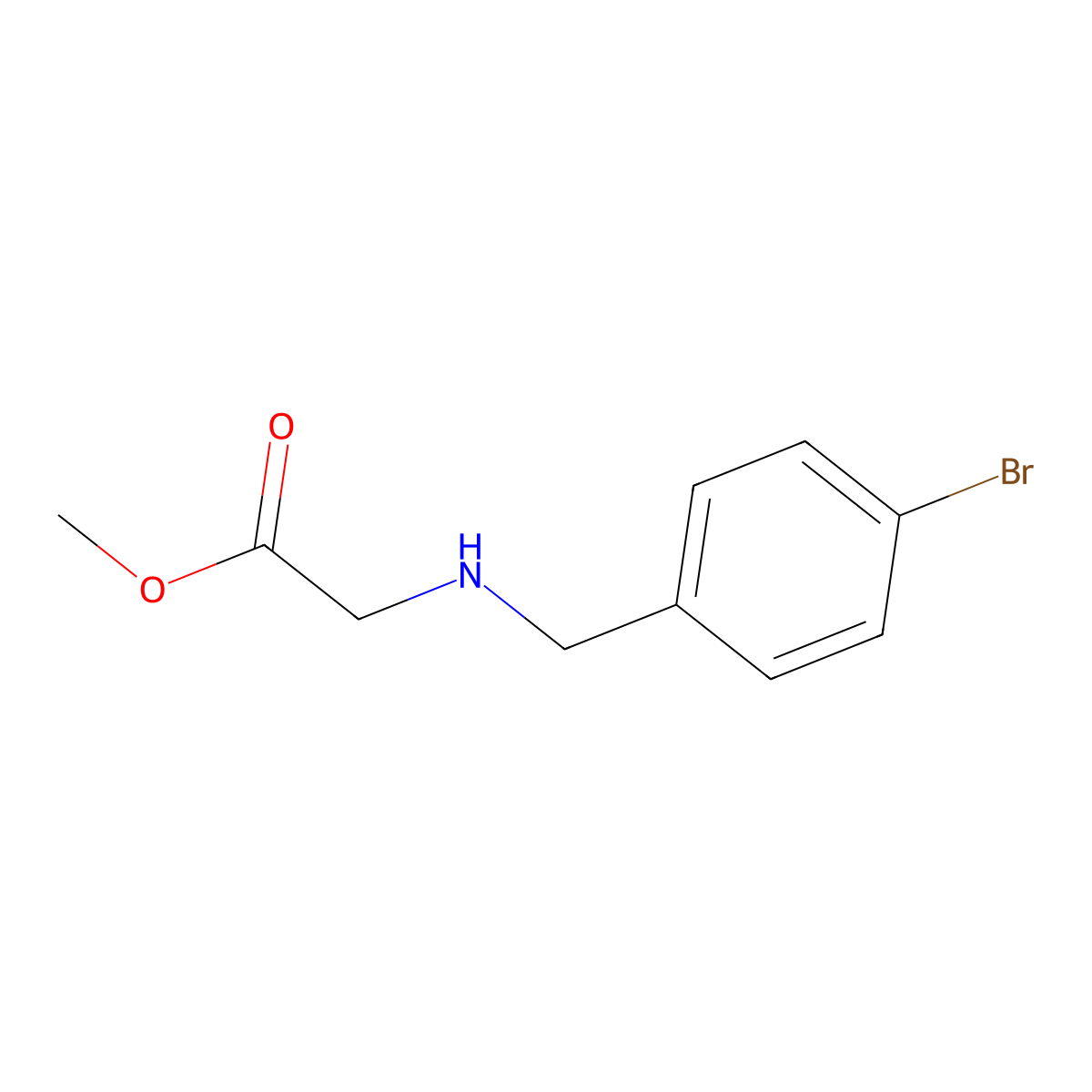 Methyl 2-{[(4-bromophenyl)methyl]amino}acetate molecular structure, CAS 1019504-64-3