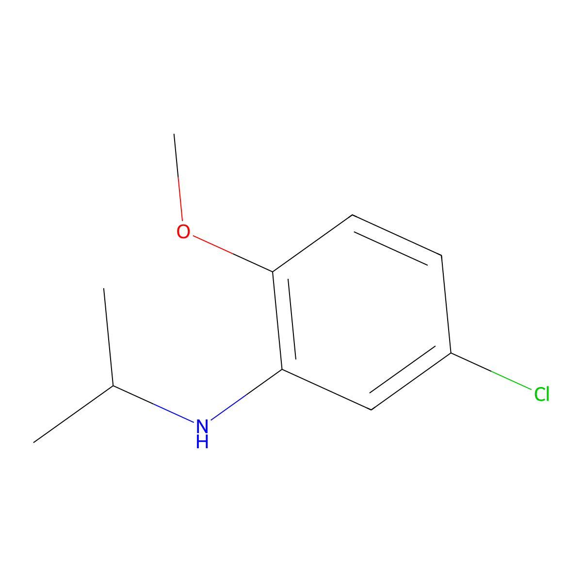 5-chloro-2-methoxy-N-(propan-2-yl)aniline molecular structure, CAS 1019504-74-5