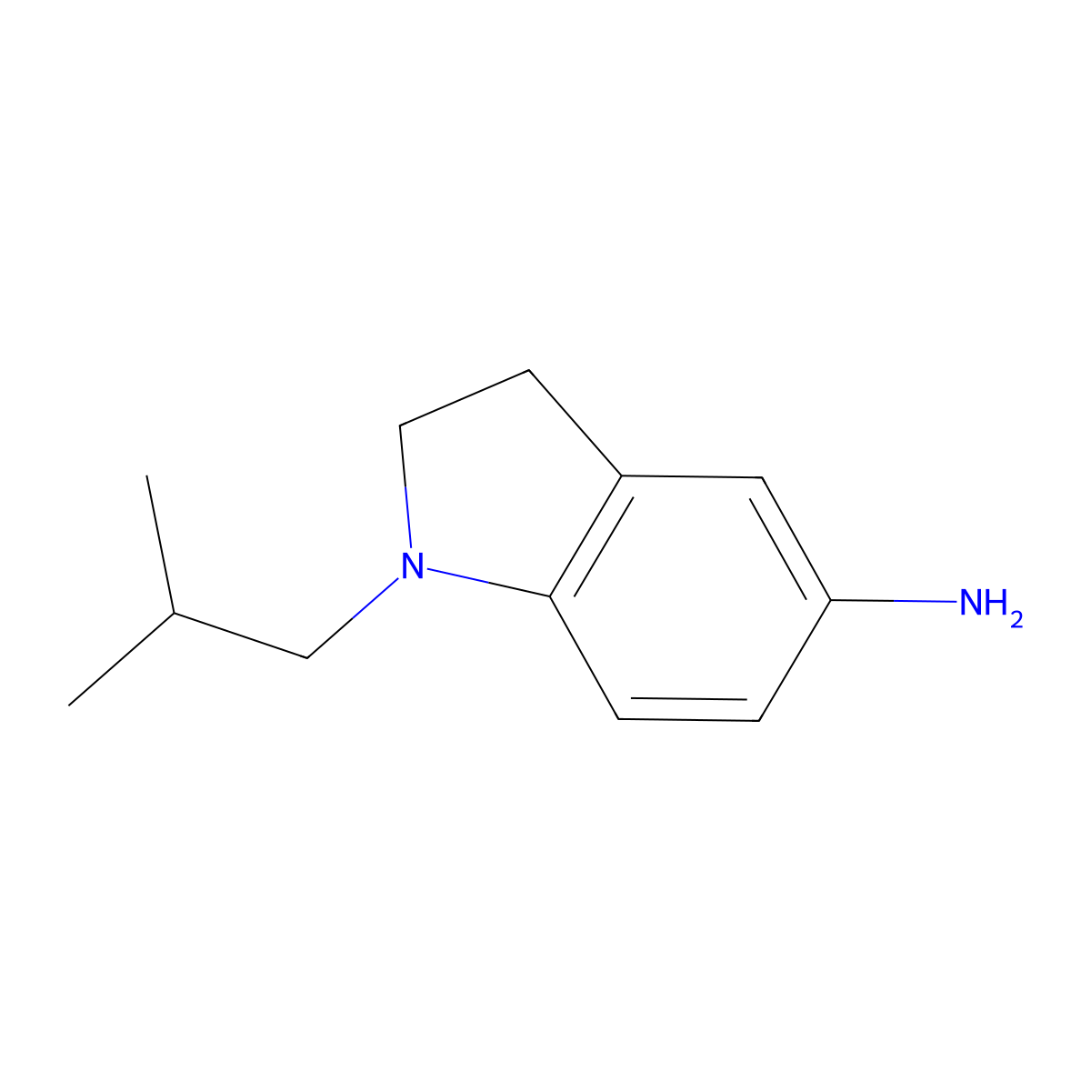 1-(2-Methylpropyl)-2,3-dihydro-1H-indol-5-amine molecular structure, CAS 1019506-54-7