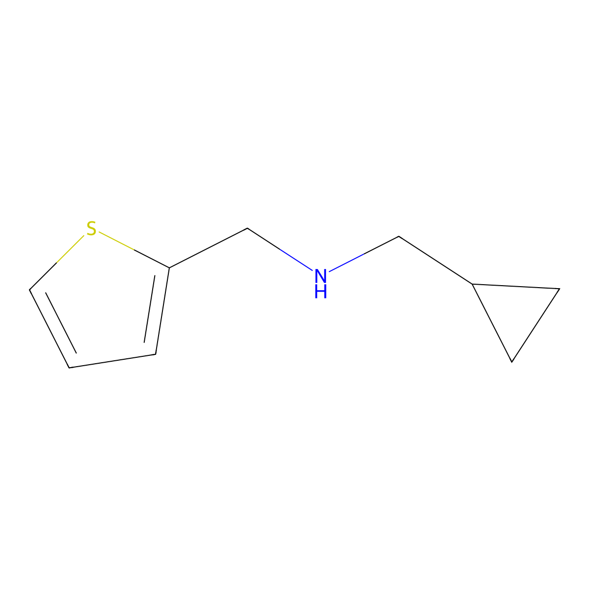 (Cyclopropylmethyl)[(thiophen-2-yl)methyl]amine molecular structure, CAS 1019507-08-4