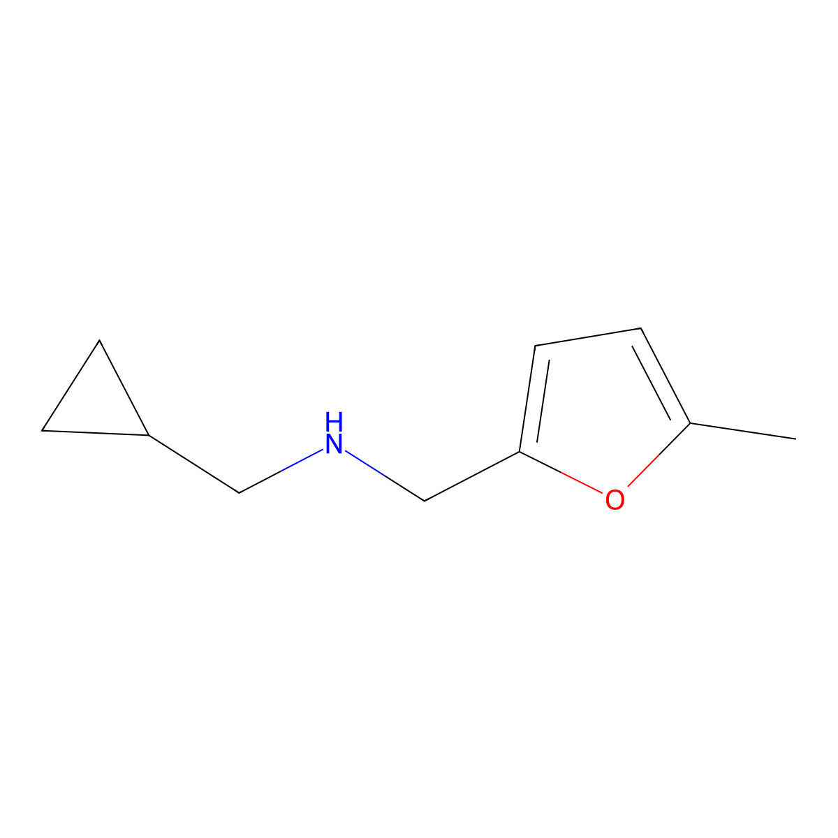 (Cyclopropylmethyl)[(5-methylfuran-2-YL)methyl]amine molecular structure, CAS 1019507-11-9