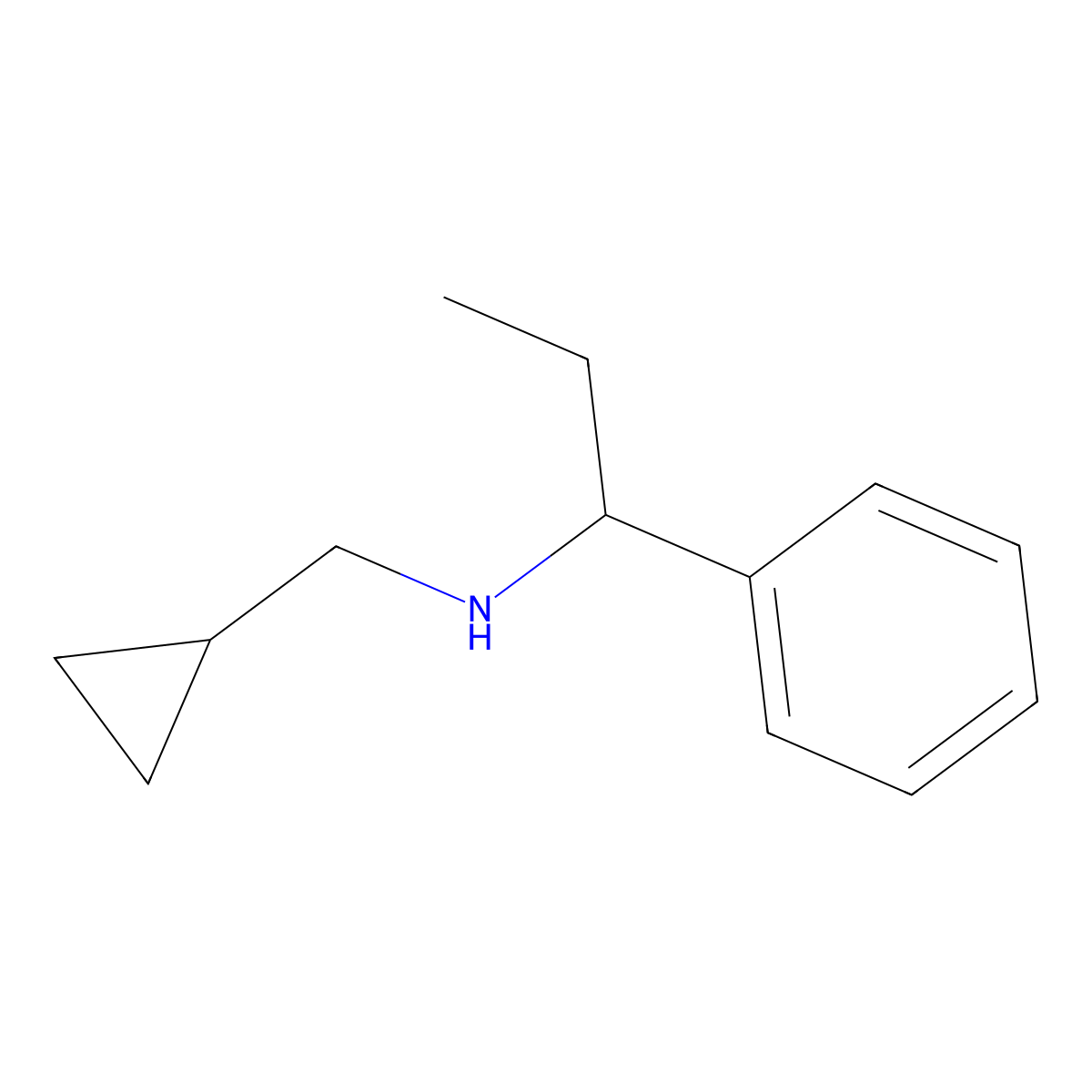 (Cyclopropylmethyl)(1-phenylpropyl)amine molecular structure, CAS 1019507-29-9