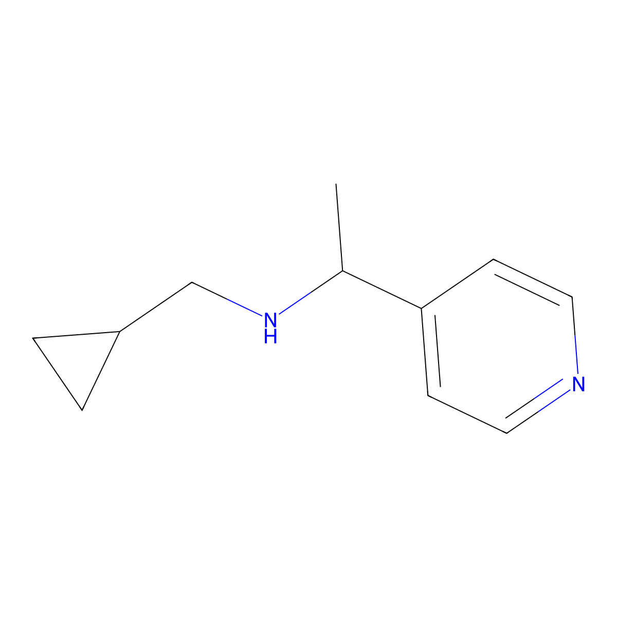 (Cyclopropylmethyl)[1-(pyridin-4-YL)ethyl]amine molecular structure, CAS 1019507-41-5