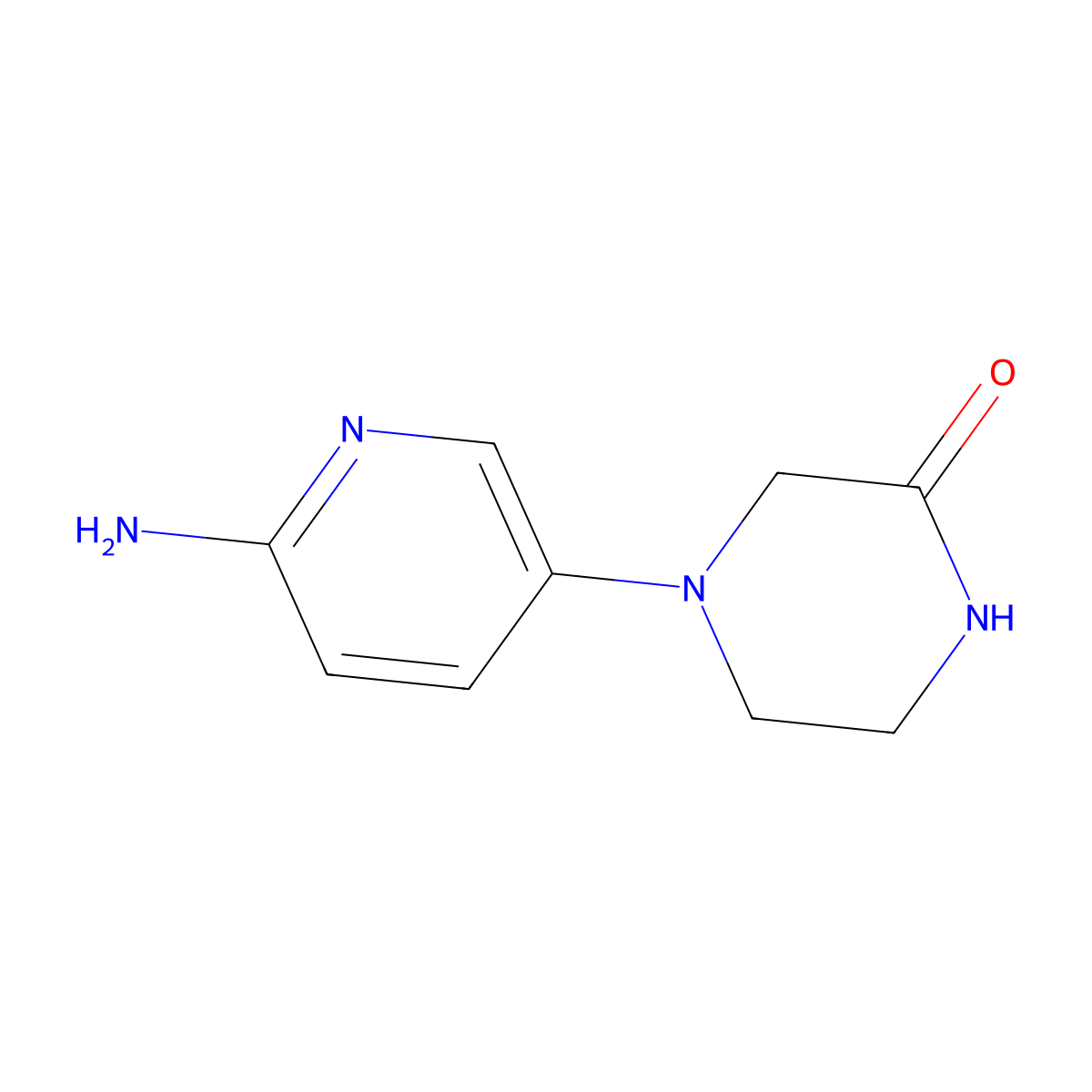 4-(6-Aminopyridin-3-yl)piperazin-2-one molecular structure, CAS 1019507-58-4