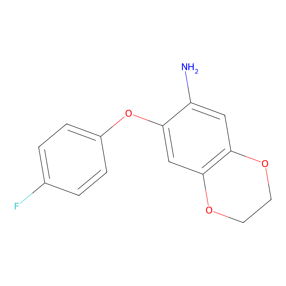 7-(4-Fluorophenoxy)-2,3-dihydro-1,4-benzodioxin-6-amine molecular structure, CAS 1019509-34-2