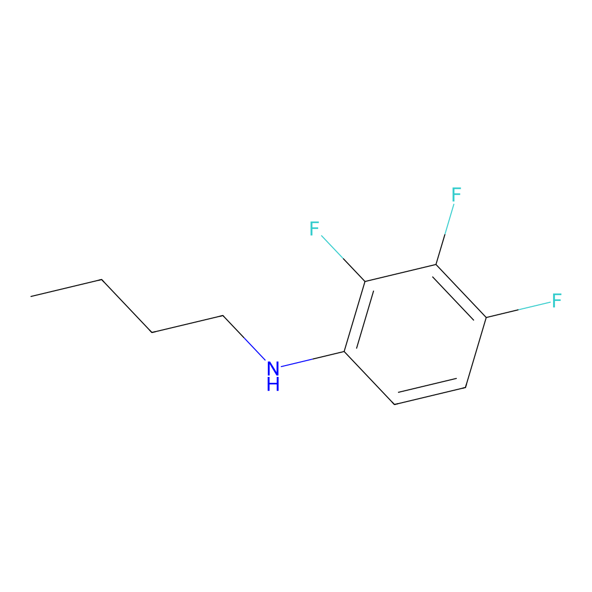 N-butyl-2,3,4-trifluoroaniline molecular structure, CAS 1019509-59-1