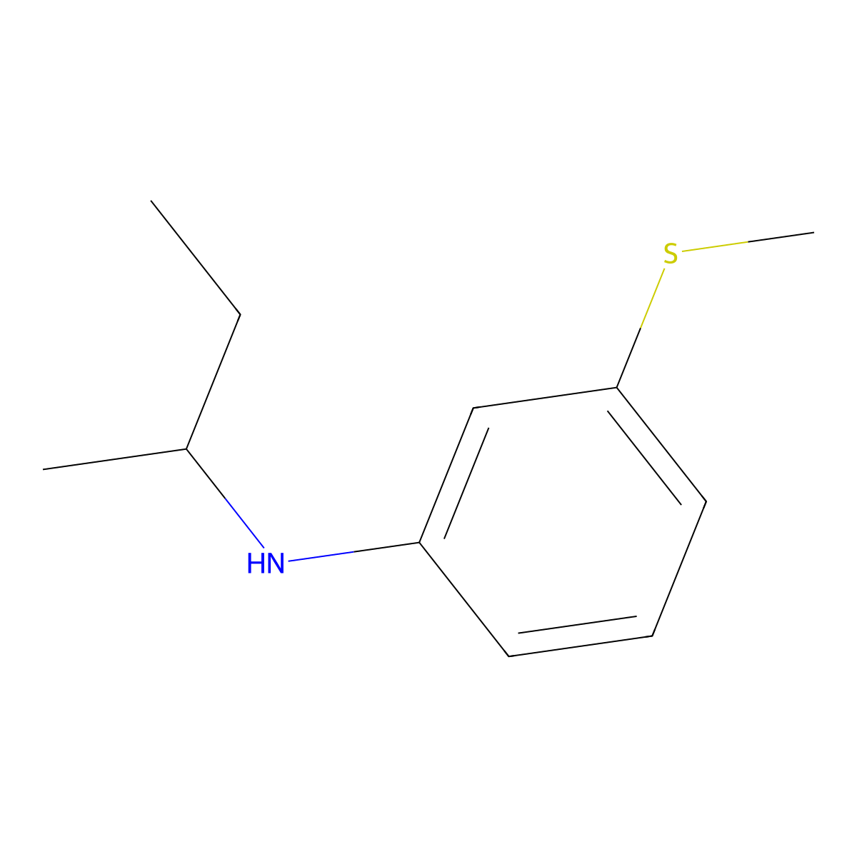 N-(butan-2-yl)-3-(methylsulfanyl)aniline molecular structure, CAS 1019509-83-1
