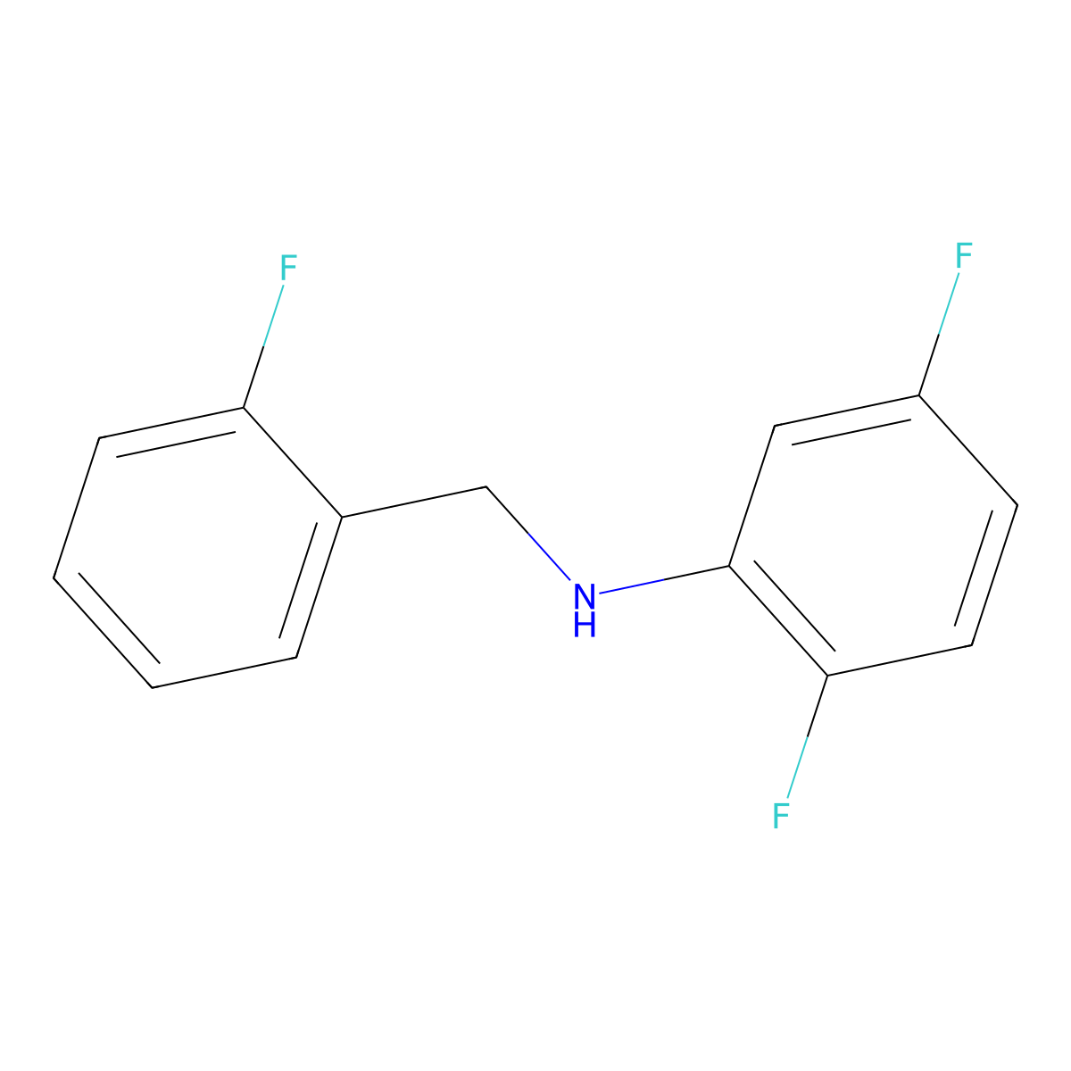 2,5-Difluoro-N-(2-fluorobenzyl)aniline molecular structure, CAS 1019510-60-1