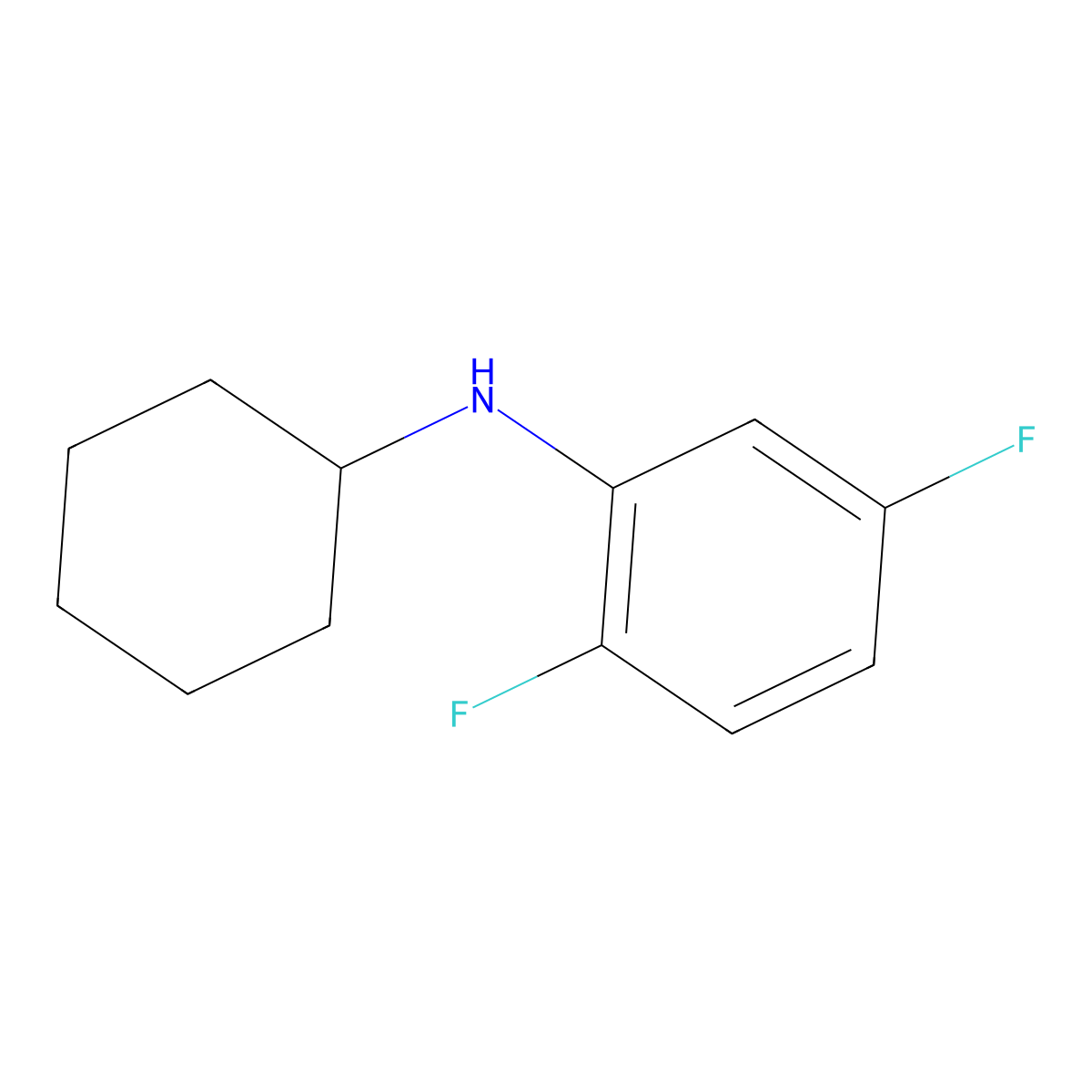 N-cyclohexyl-2,5-difluoroaniline molecular structure, CAS 1019510-63-4