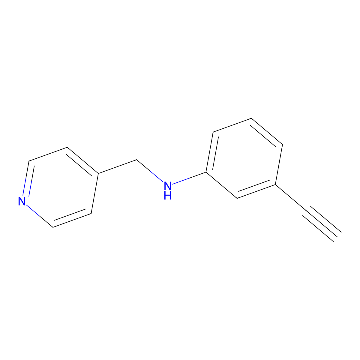 3-ethynyl-N-[(pyridin-4-yl)methyl]aniline molecular structure, CAS 1019511-94-4