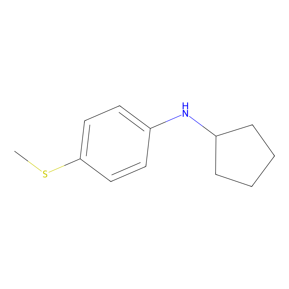 N-cyclopentyl-4-(methylsulfanyl)aniline molecular structure, CAS 1019512-37-8