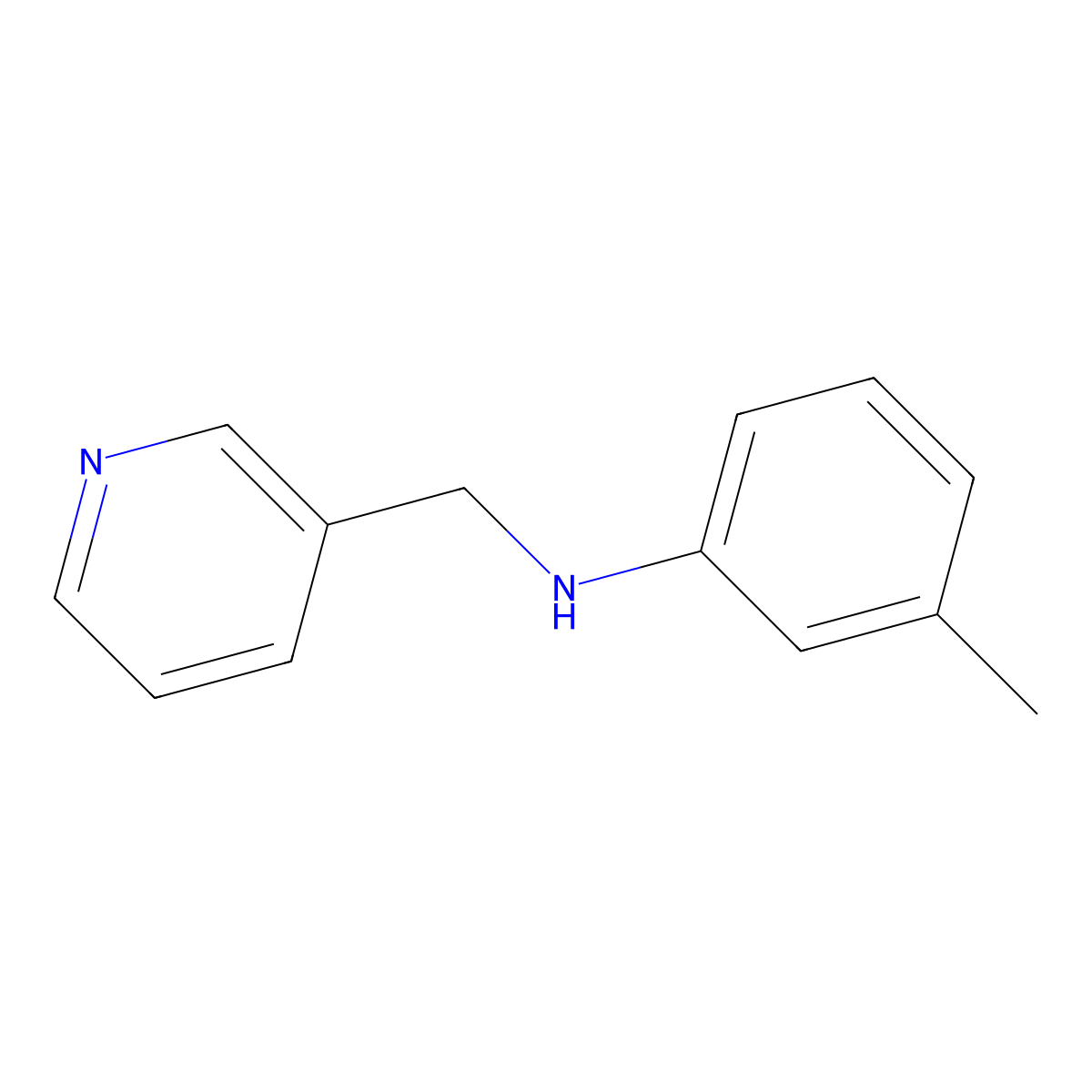 3-methyl-N-(pyridin-3-ylmethyl)aniline molecular structure, CAS 1019512-90-3