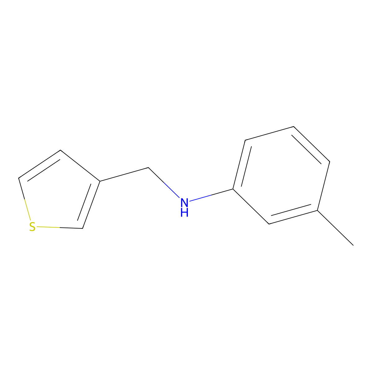 3-methyl-N-(thiophen-3-ylmethyl)aniline molecular structure, CAS 1019512-93-6