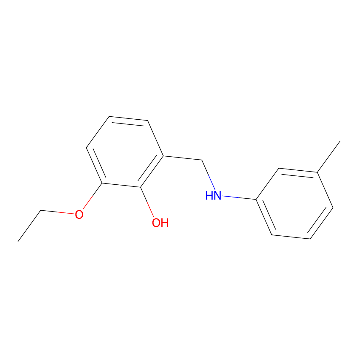 2-Ethoxy-6-{[(3-methylphenyl)amino]methyl}phenol molecular structure, CAS 1019513-11-1