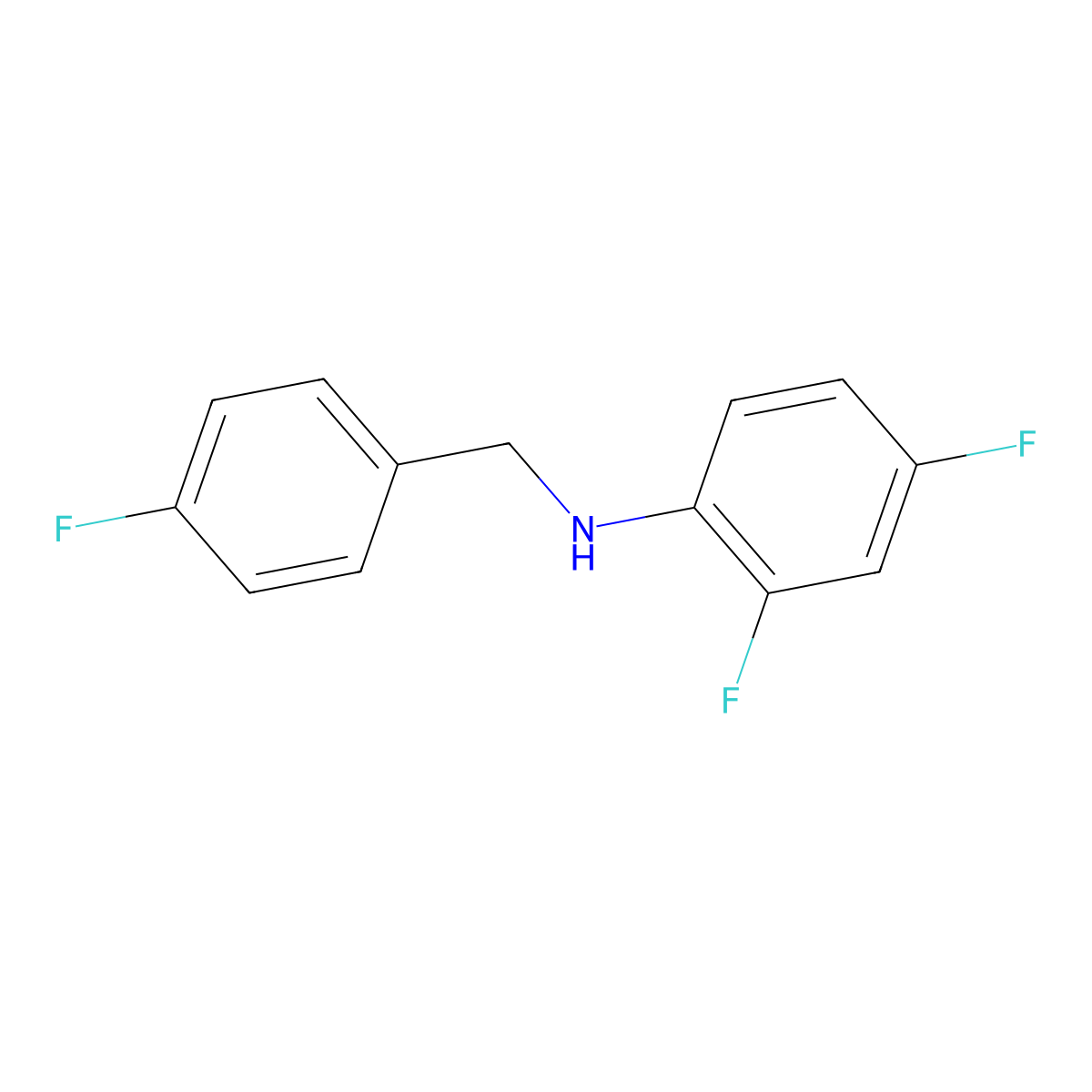 2,4-Difluoro-N-(4-fluorobenzyl)aniline molecular structure, CAS 1019513-68-8