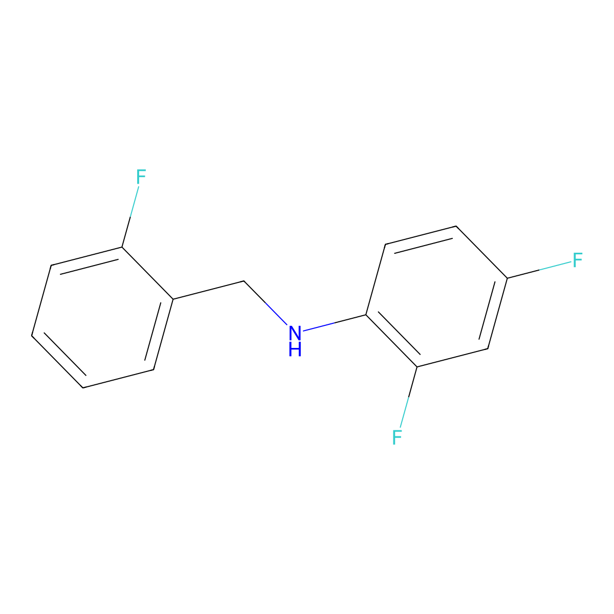 2,4-Difluoro-N-(2-fluorobenzyl)aniline molecular structure, CAS 1019514-24-9
