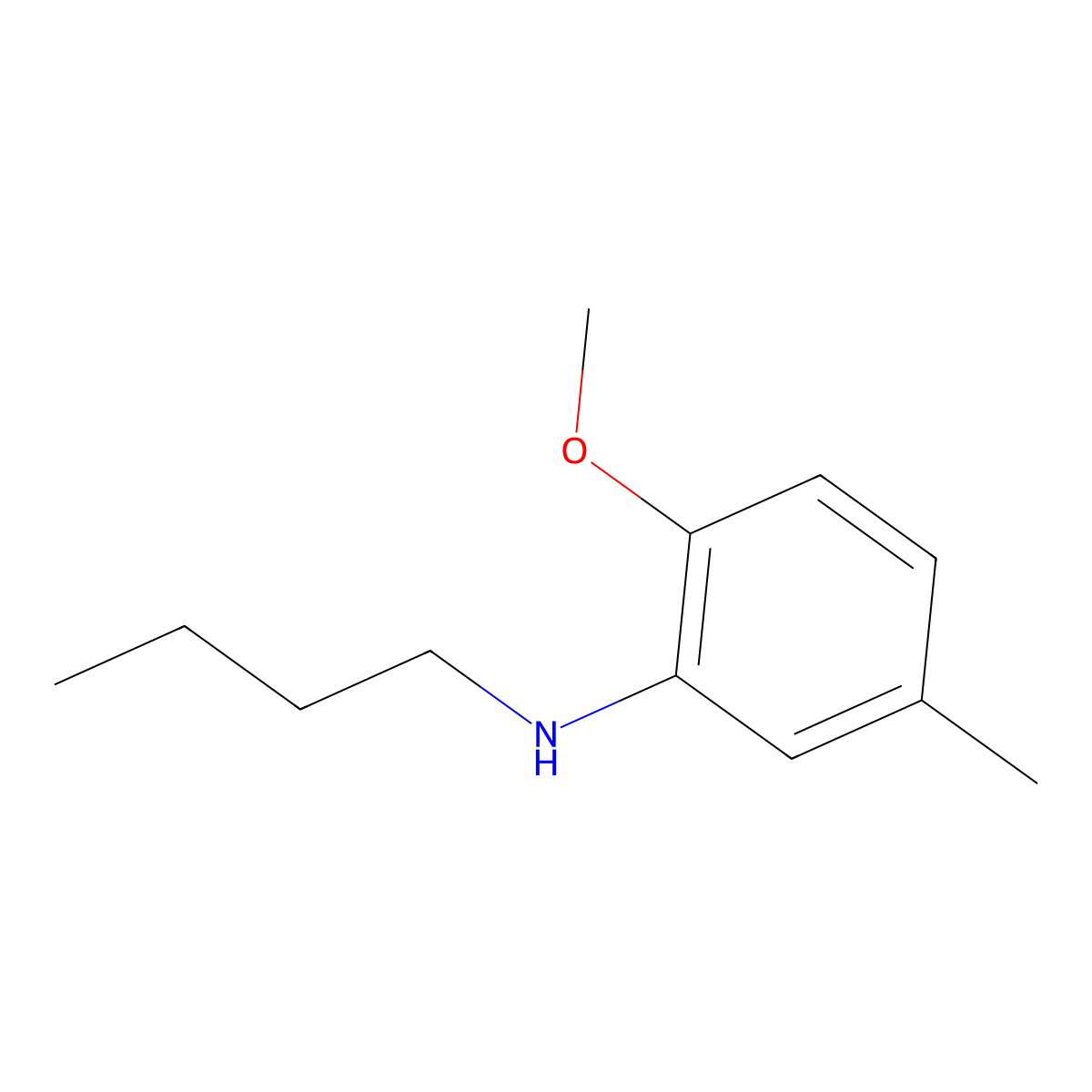 N-butyl-2-methoxy-5-methylaniline molecular structure, CAS 1019514-83-0