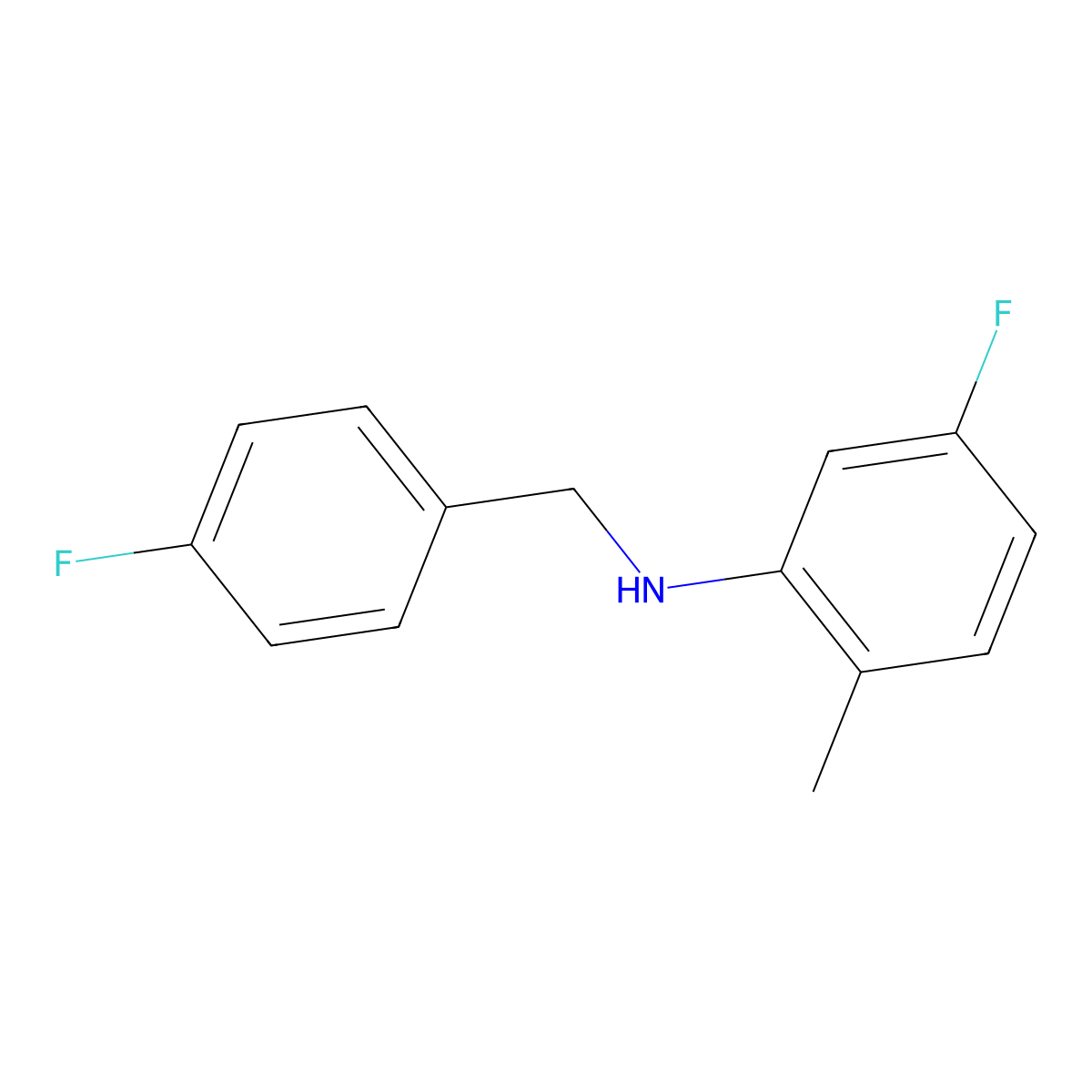 5-Fluoro-N-(4-fluorobenzyl)-2-methylaniline molecular structure, CAS 1019514-90-9