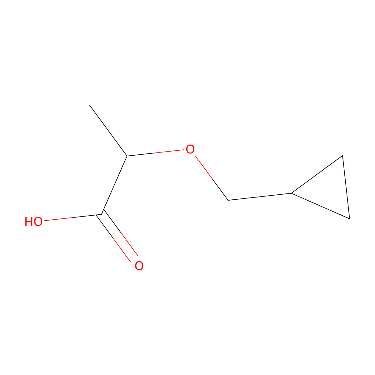2-(Cyclopropylmethoxy)propanoic acid molecular structure, CAS 1019515-23-1