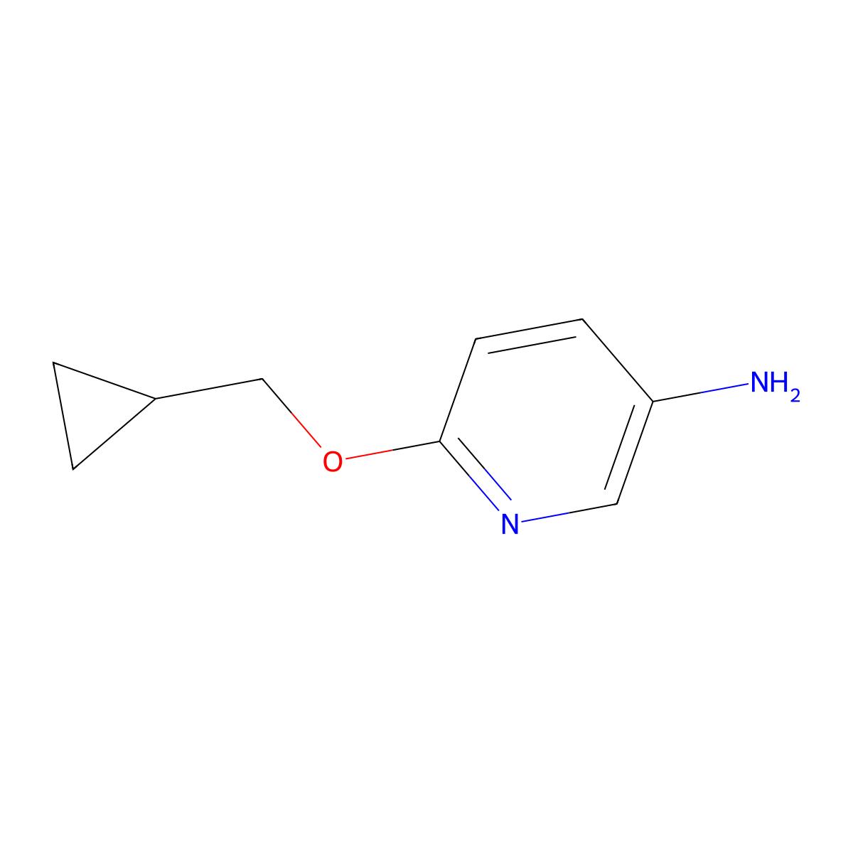 6-(Cyclopropylmethoxy)pyridin-3-amine molecular structure, CAS 1019515-38-8