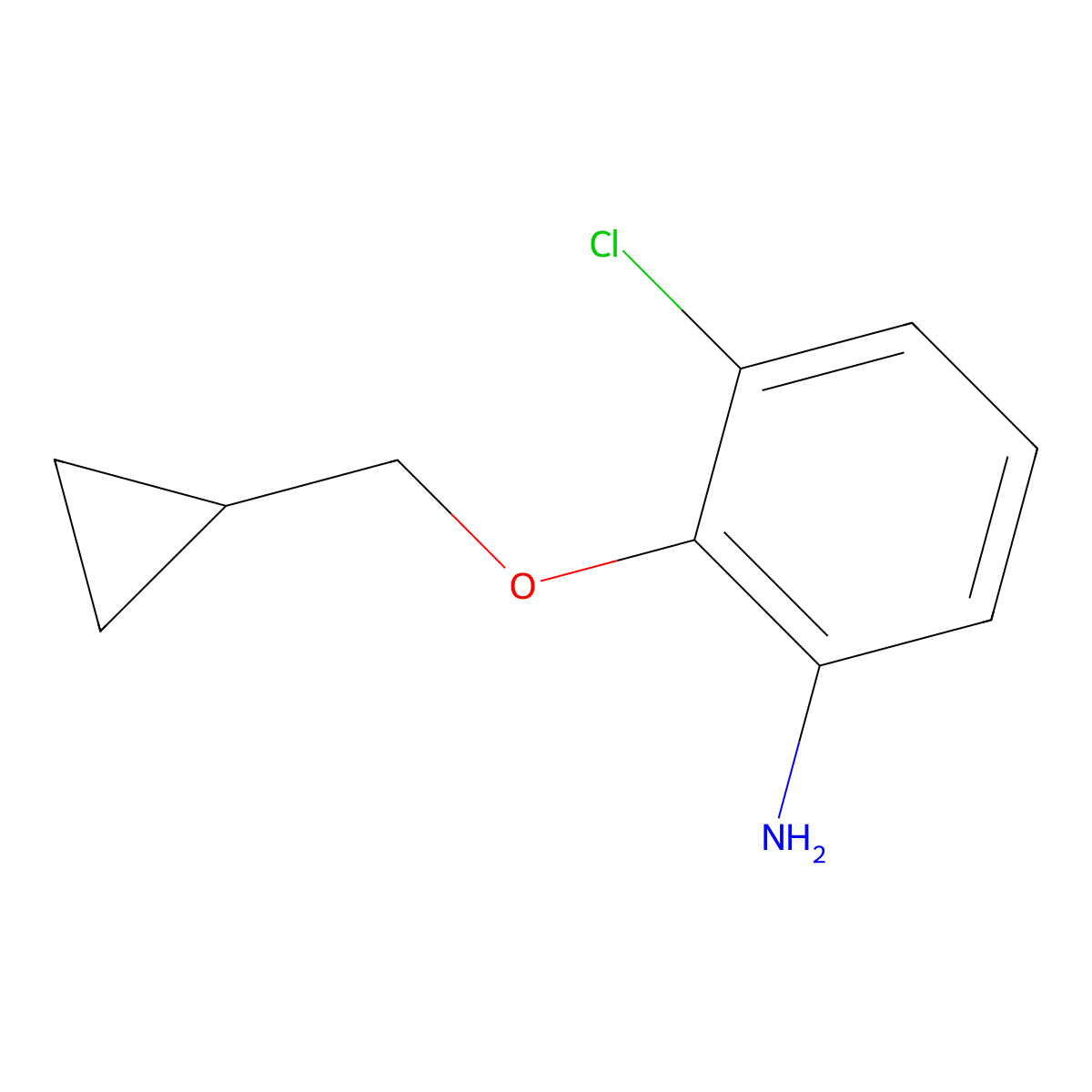 3-Chloro-2-(cyclopropylmethoxy)aniline molecular structure, CAS 1019515-41-3