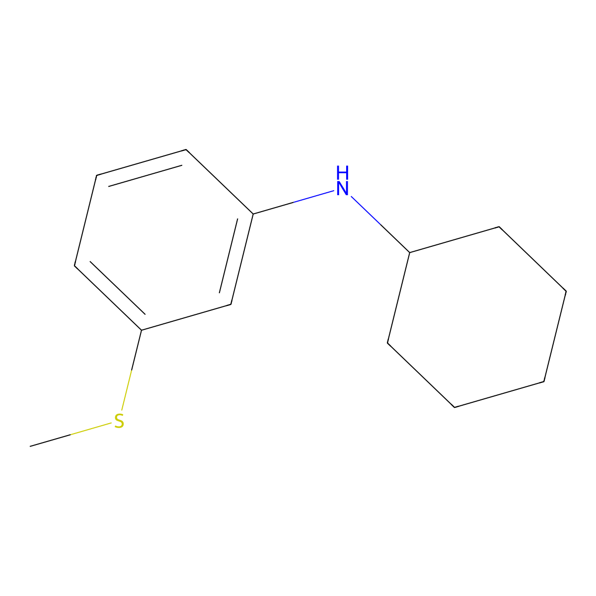 N-Cyclohexyl-3-(methylsulfanyl)aniline molecular structure, CAS 1019516-20-1