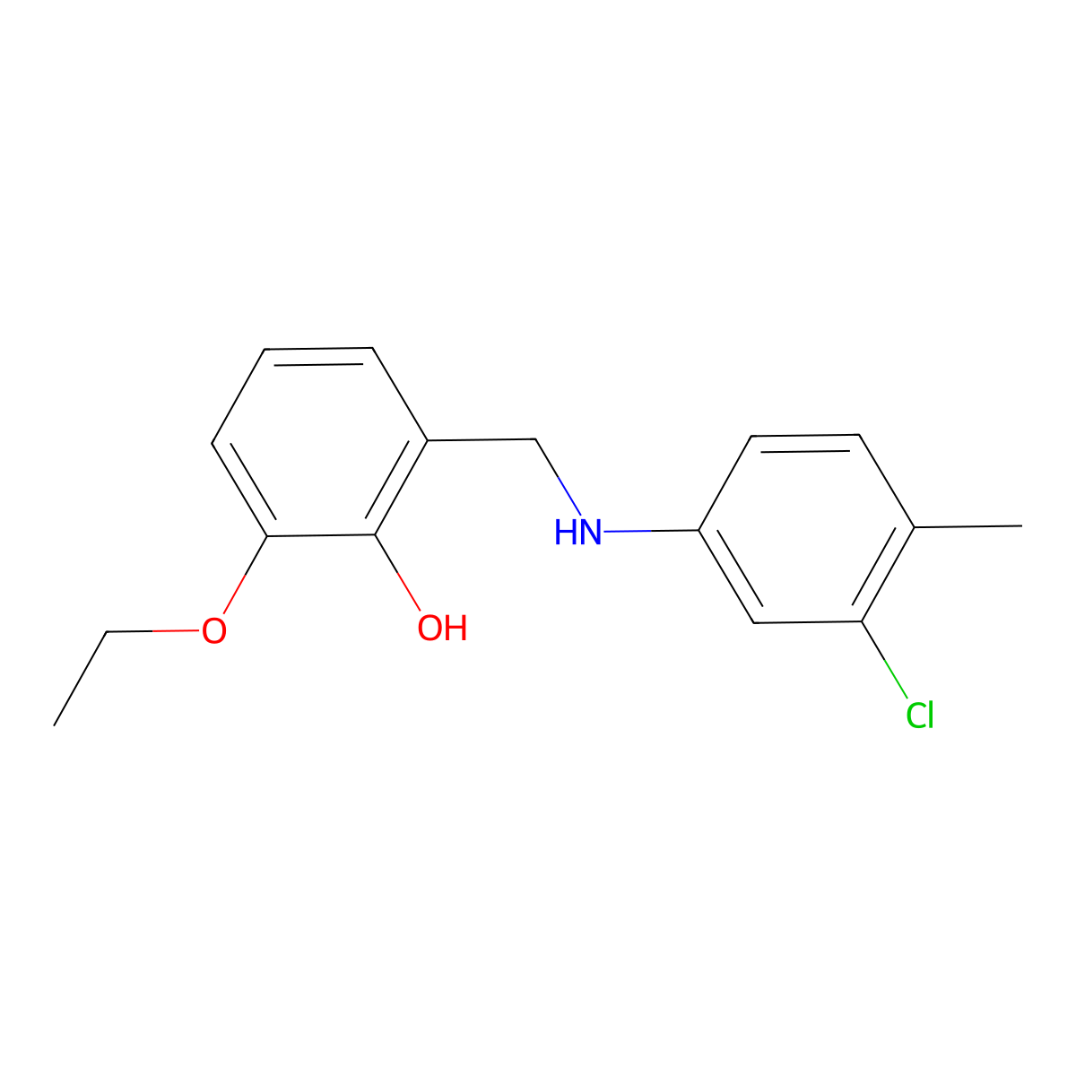 2-{[(3-Chloro-4-methylphenyl)amino]methyl}-6-ethoxyphenol molecular structure, CAS 1019516-47-2