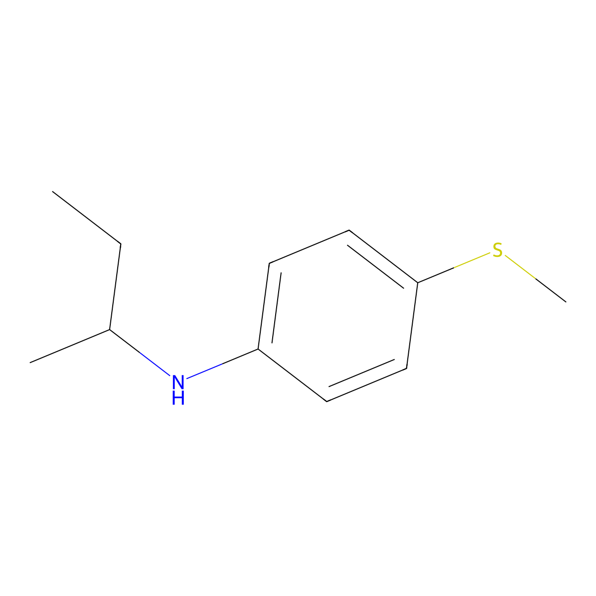 N-(butan-2-yl)-4-(methylsulfanyl)aniline molecular structure, CAS 1019517-28-2