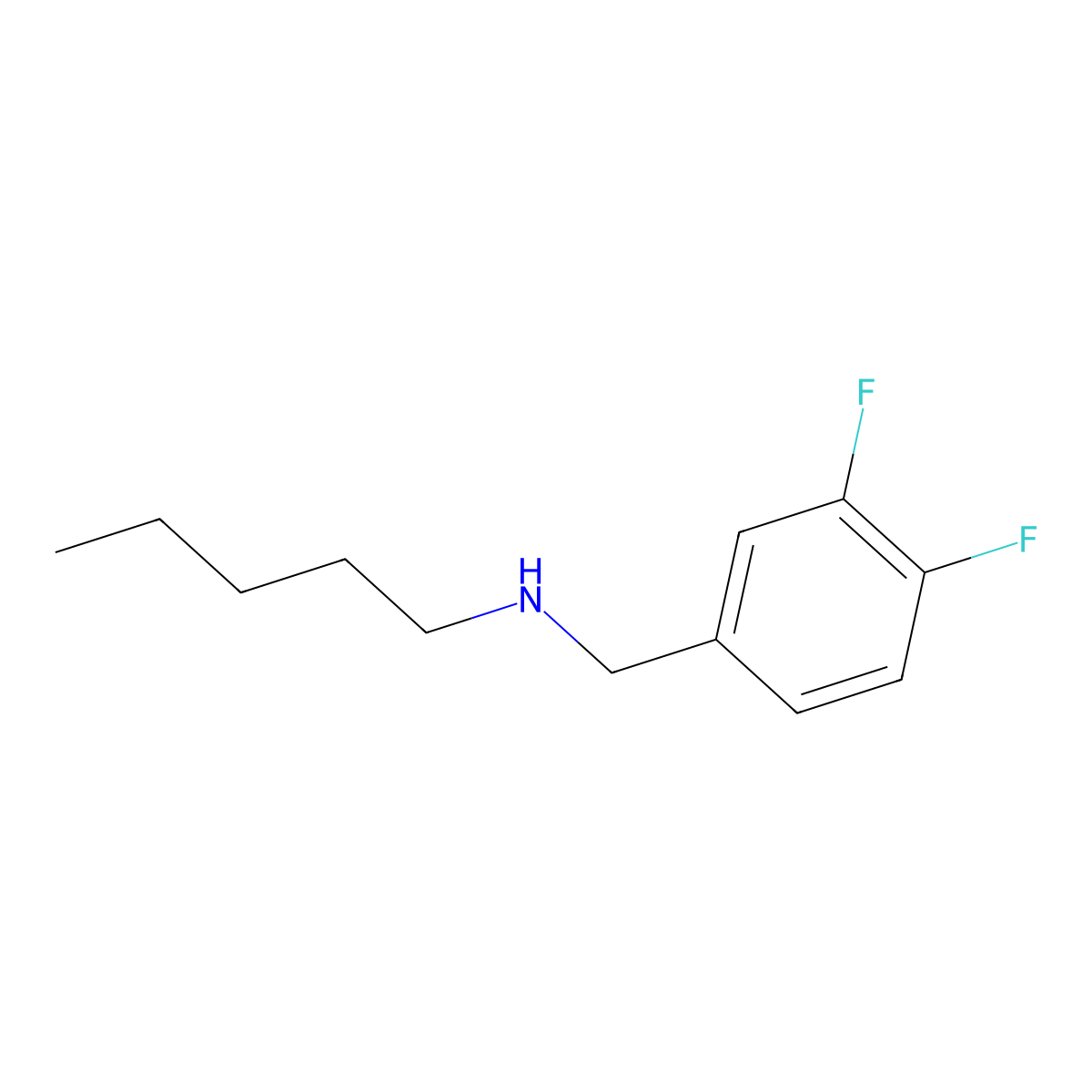 [(3,4-Difluorophenyl)methyl](pentyl)amine molecular structure, CAS 1019517-93-1