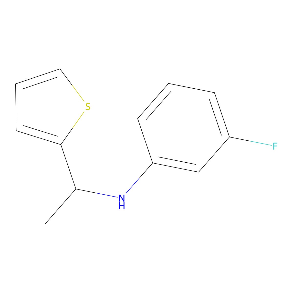 3-Fluoro-N-[1-(thiophen-2-YL)ethyl]aniline molecular structure, CAS 1019517-95-3