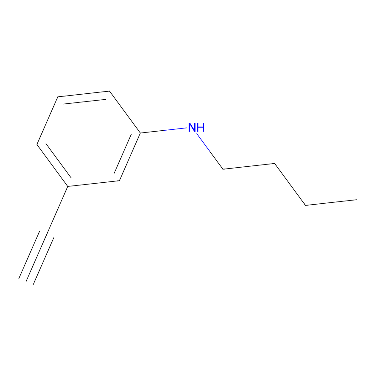 N-butyl-3-ethynylaniline molecular structure, CAS 1019518-03-6