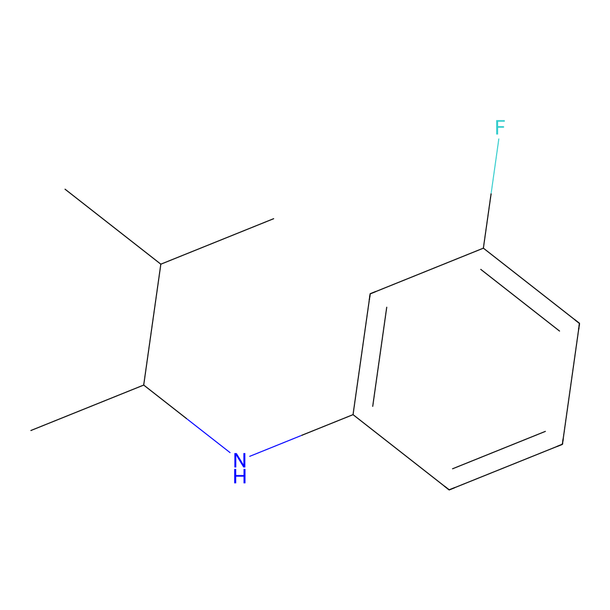 3-fluoro-N-(3-methylbutan-2-yl)aniline molecular structure, CAS 1019518-07-0