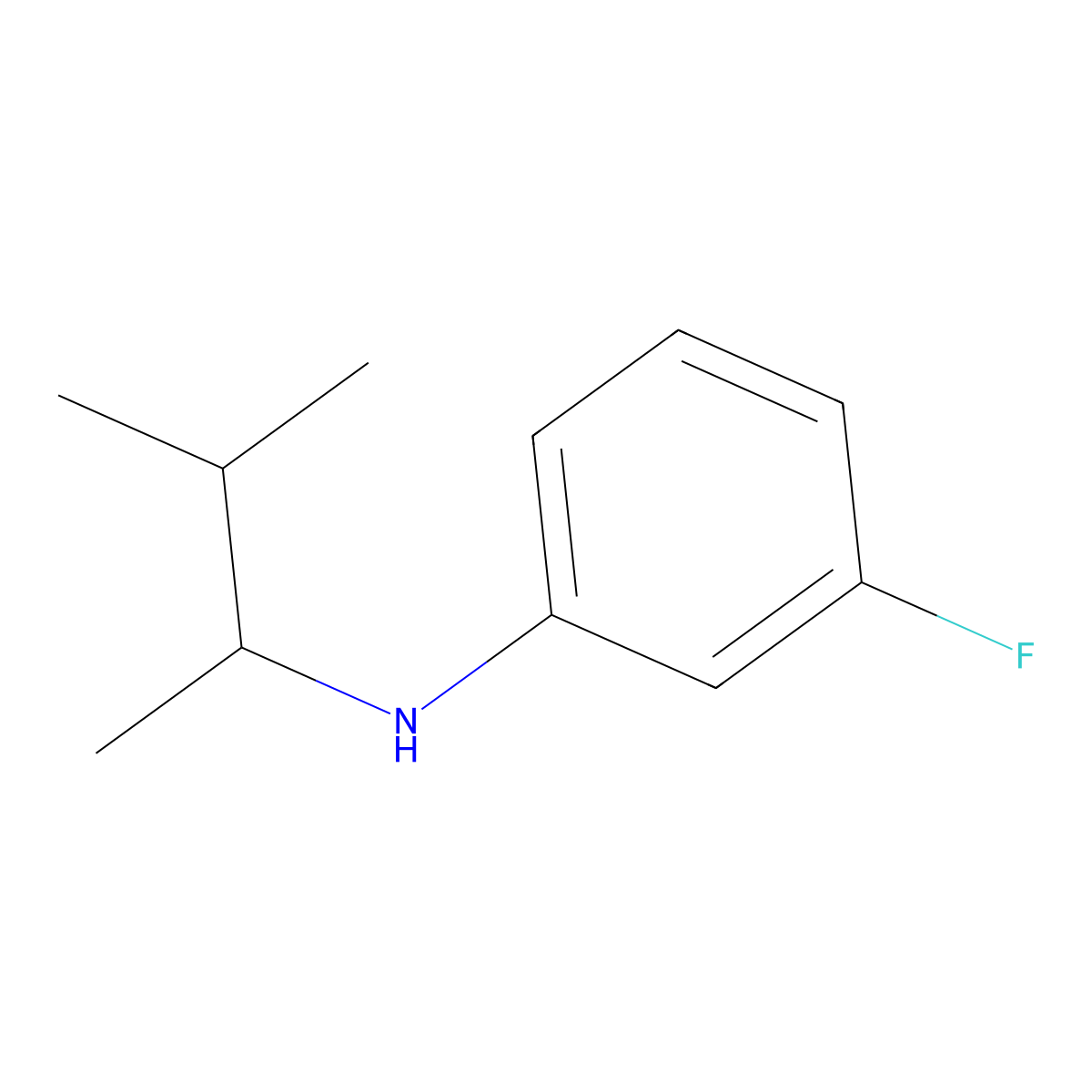 3-fluoro-N-(3-methylbutan-2-yl)aniline molecular structure, CAS 1019518-07-0