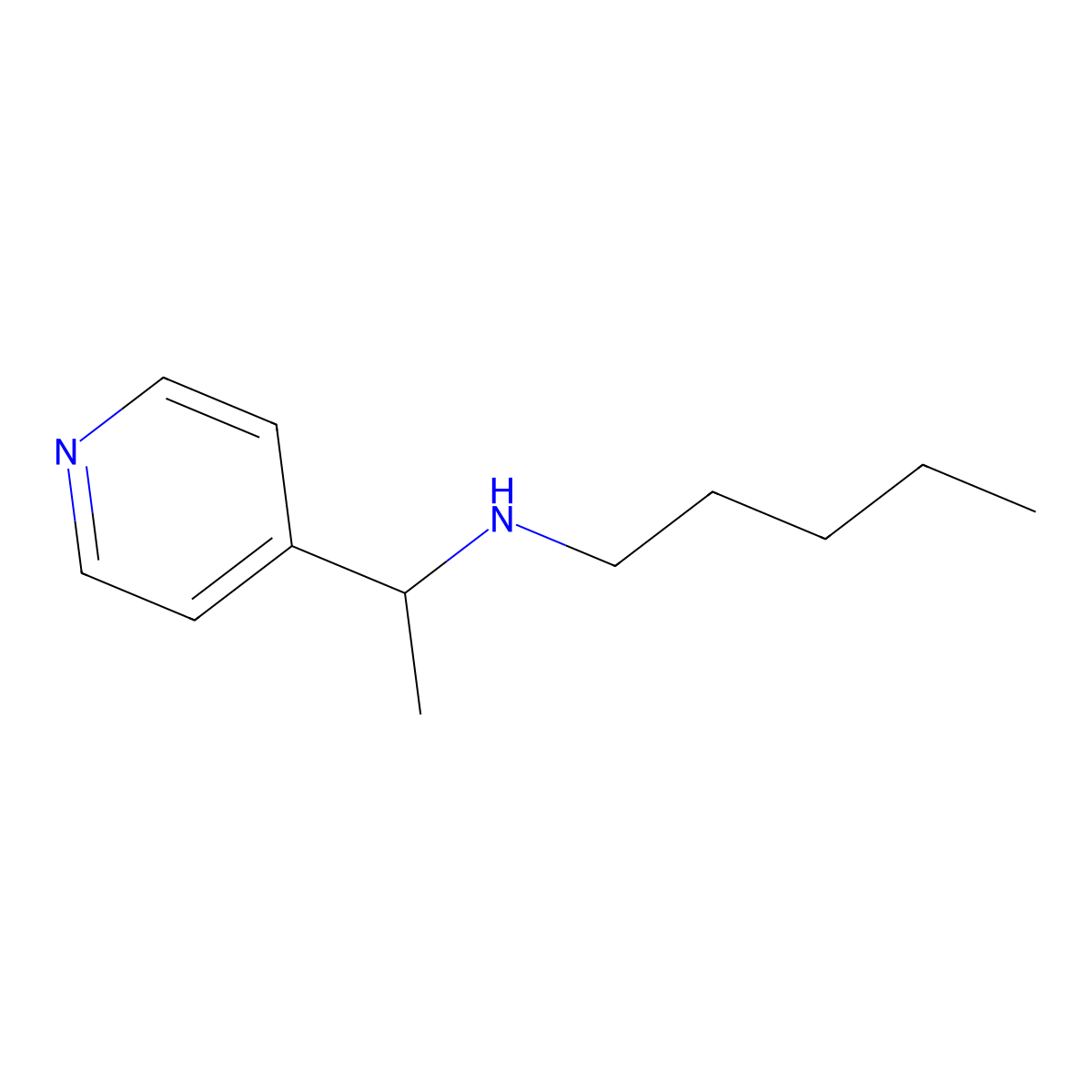Pentyl[1-(pyridin-4-YL)ethyl]amine molecular structure, CAS 1019518-17-2