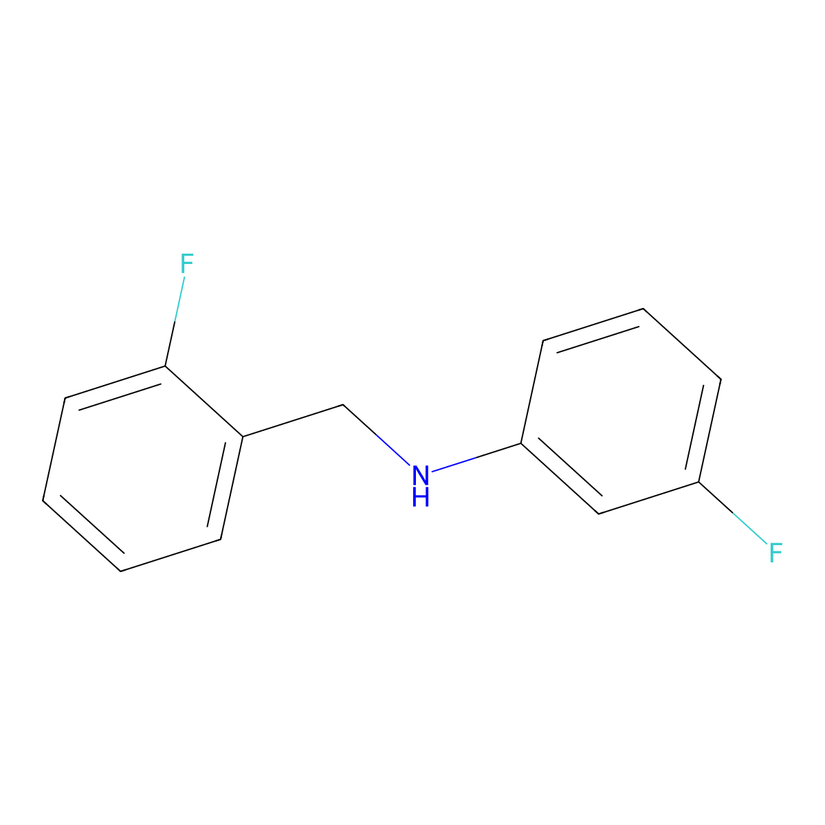 3-Fluoro-N-(2-fluorobenzyl)aniline molecular structure, CAS 1019518-40-1
