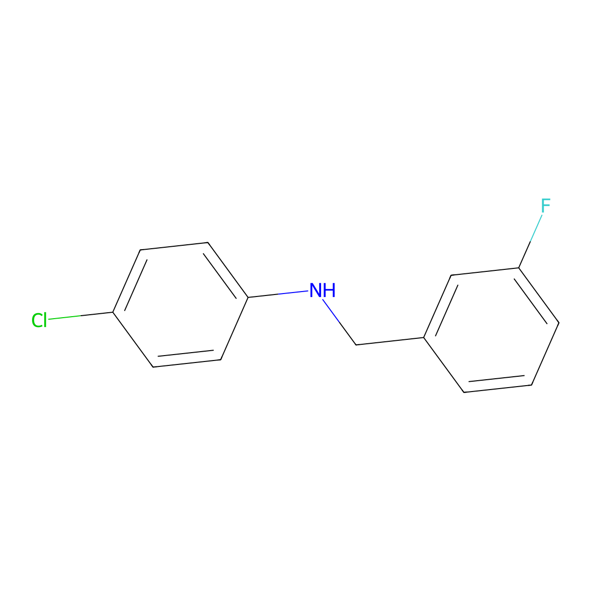 4-Chloro-N-(3-fluorobenzyl)aniline molecular structure, CAS 1019518-52-5