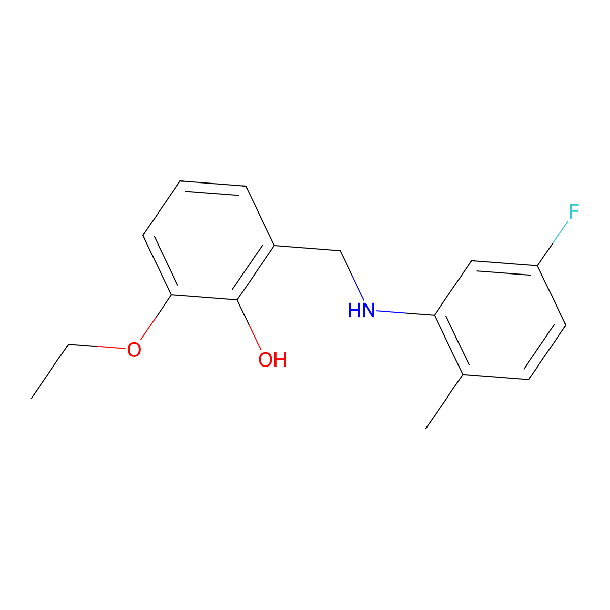 2-Ethoxy-6-{[(5-fluoro-2-methylphenyl)amino]methyl}phenol molecular structure, CAS 1019519-08-4