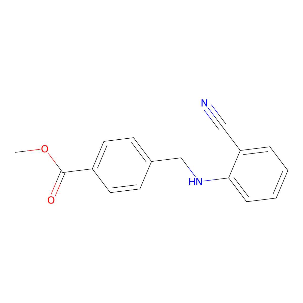 Methyl 4-[[(2-cyanophenyl)amino]methyl]benzoate molecular structure, CAS 1019519-37-9