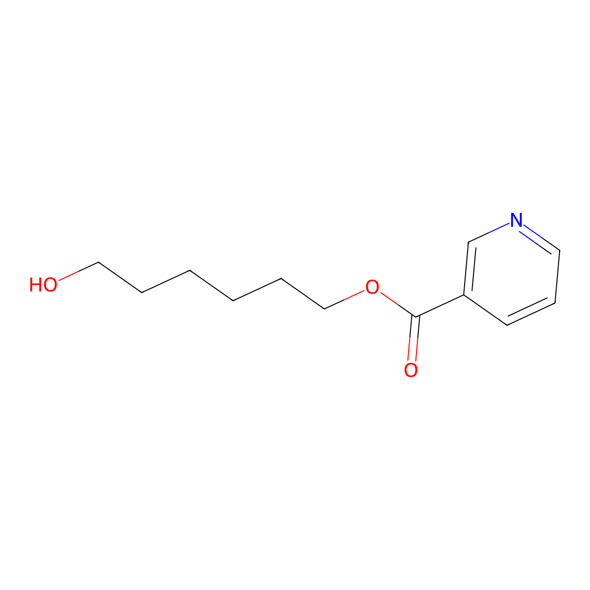 Nicotinic acid, 6-hydroxyhexyl ester molecular structure, CAS 101952-63-0