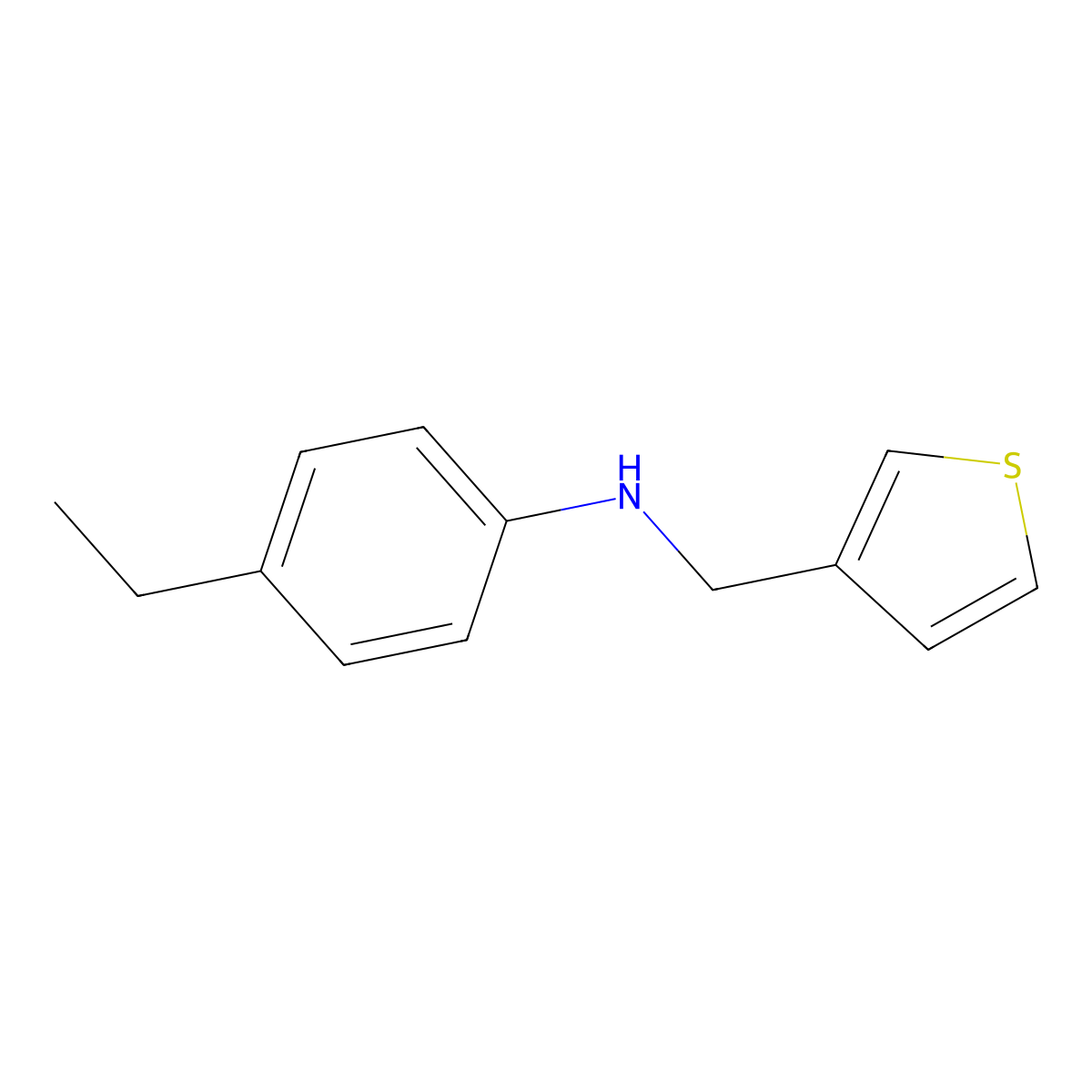 4-ethyl-N-[(thiophen-3-yl)methyl]aniline molecular structure, CAS 1019520-34-3