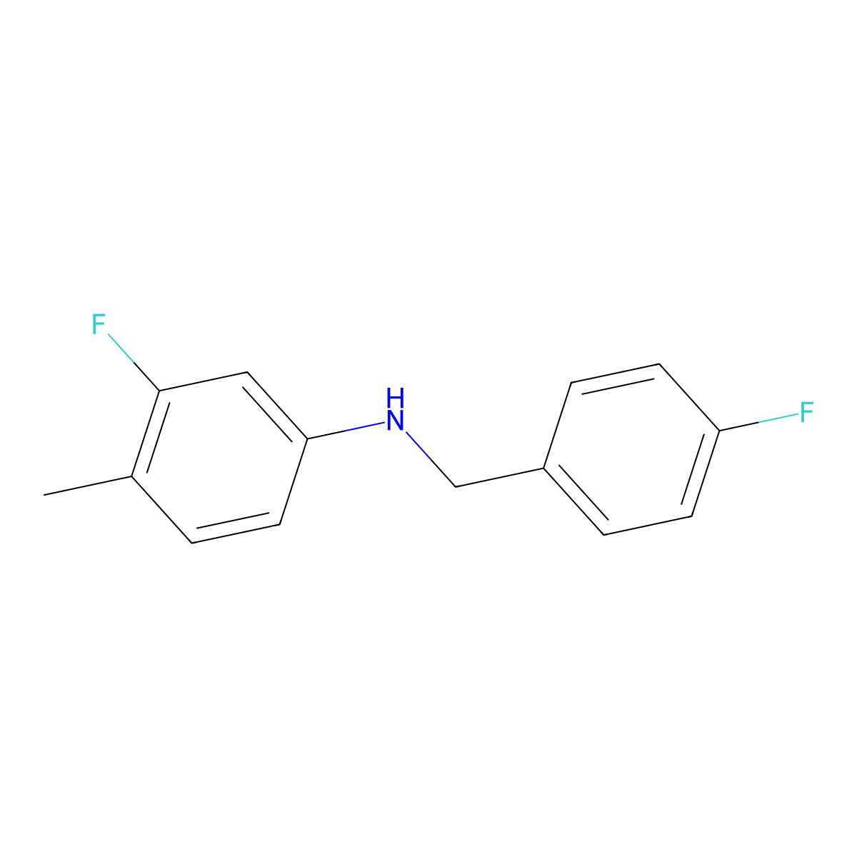 3-Fluoro-N-(4-fluorobenzyl)-4-methylaniline molecular structure, CAS 1019520-74-1