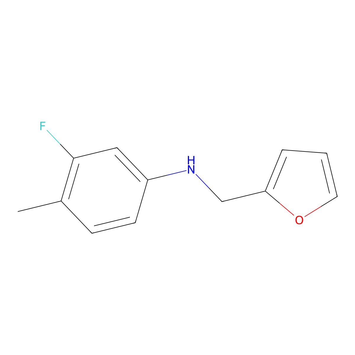 3-fluoro-N-(furan-2-ylmethyl)-4-methylaniline molecular structure, CAS 1019520-95-6
