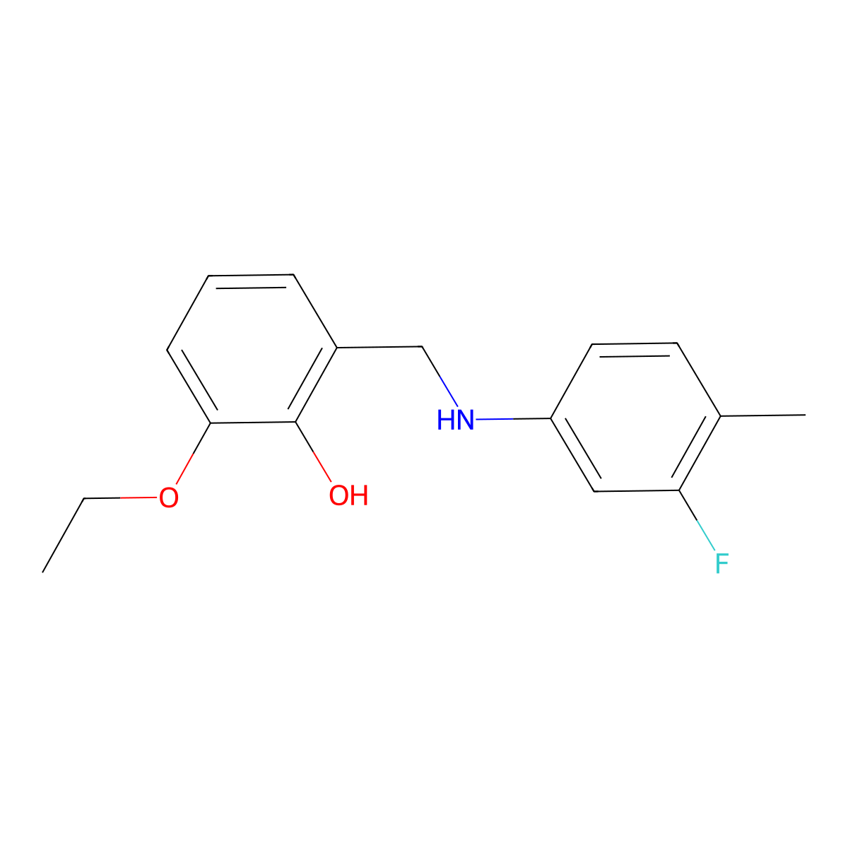 2-Ethoxy-6-(((3-fluoro-4-methylphenyl)amino)methyl)phenol molecular structure, CAS 1019521-13-1