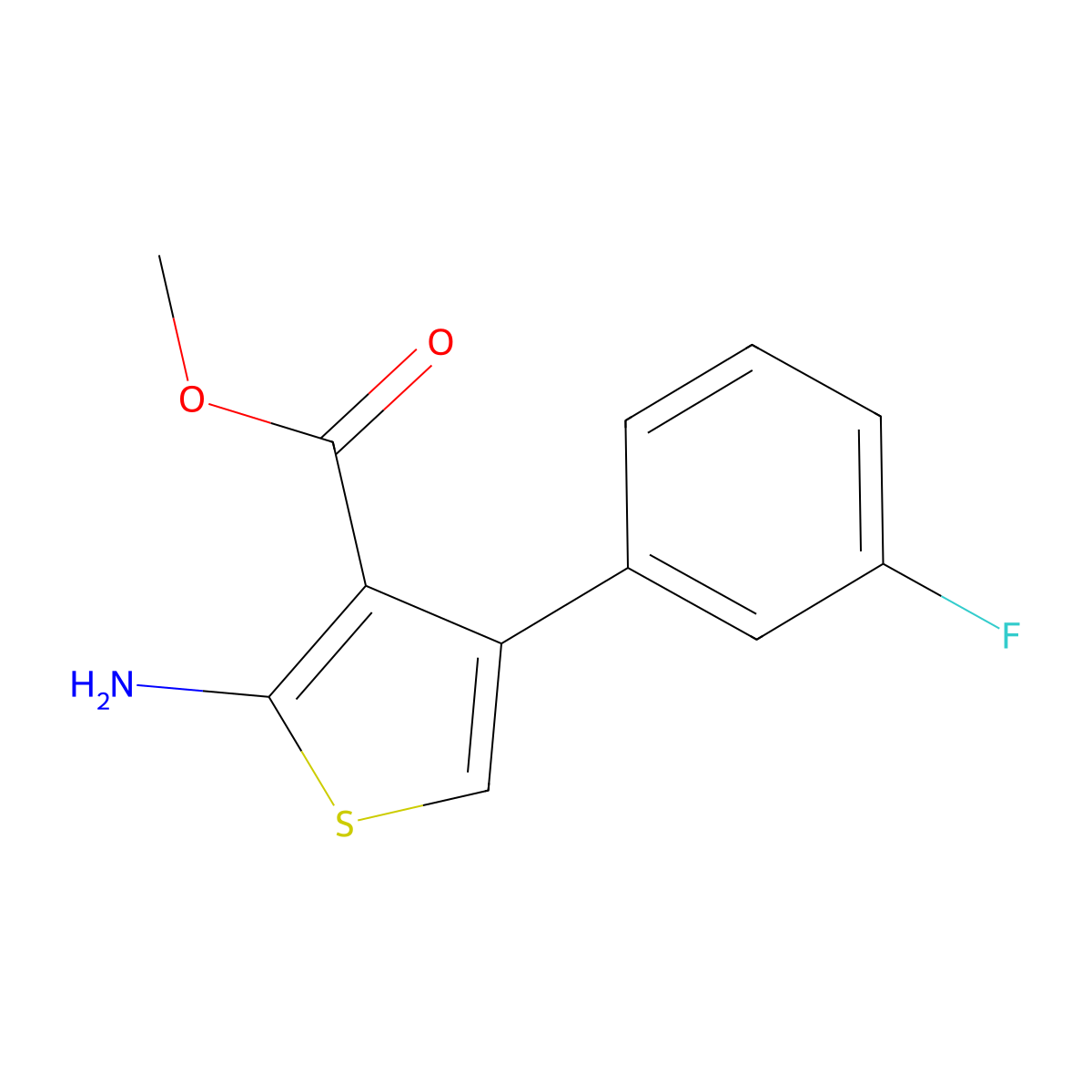 Methyl 2-amino-4-(3-fluorophenyl)thiophene-3-carboxylate molecular structure, CAS 1019521-44-8