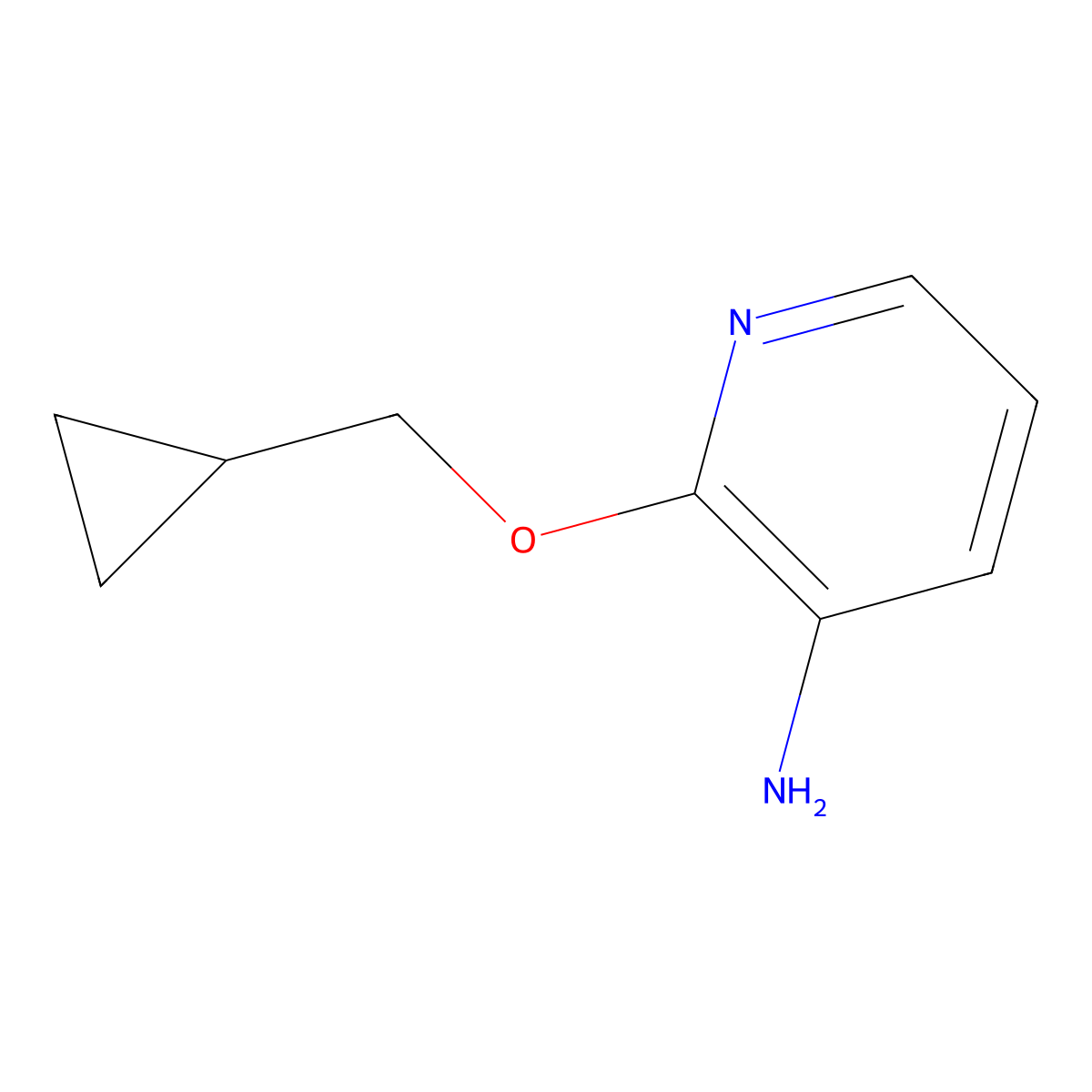2-(Cyclopropylmethoxy)pyridin-3-amine molecular structure, CAS 1019521-65-3