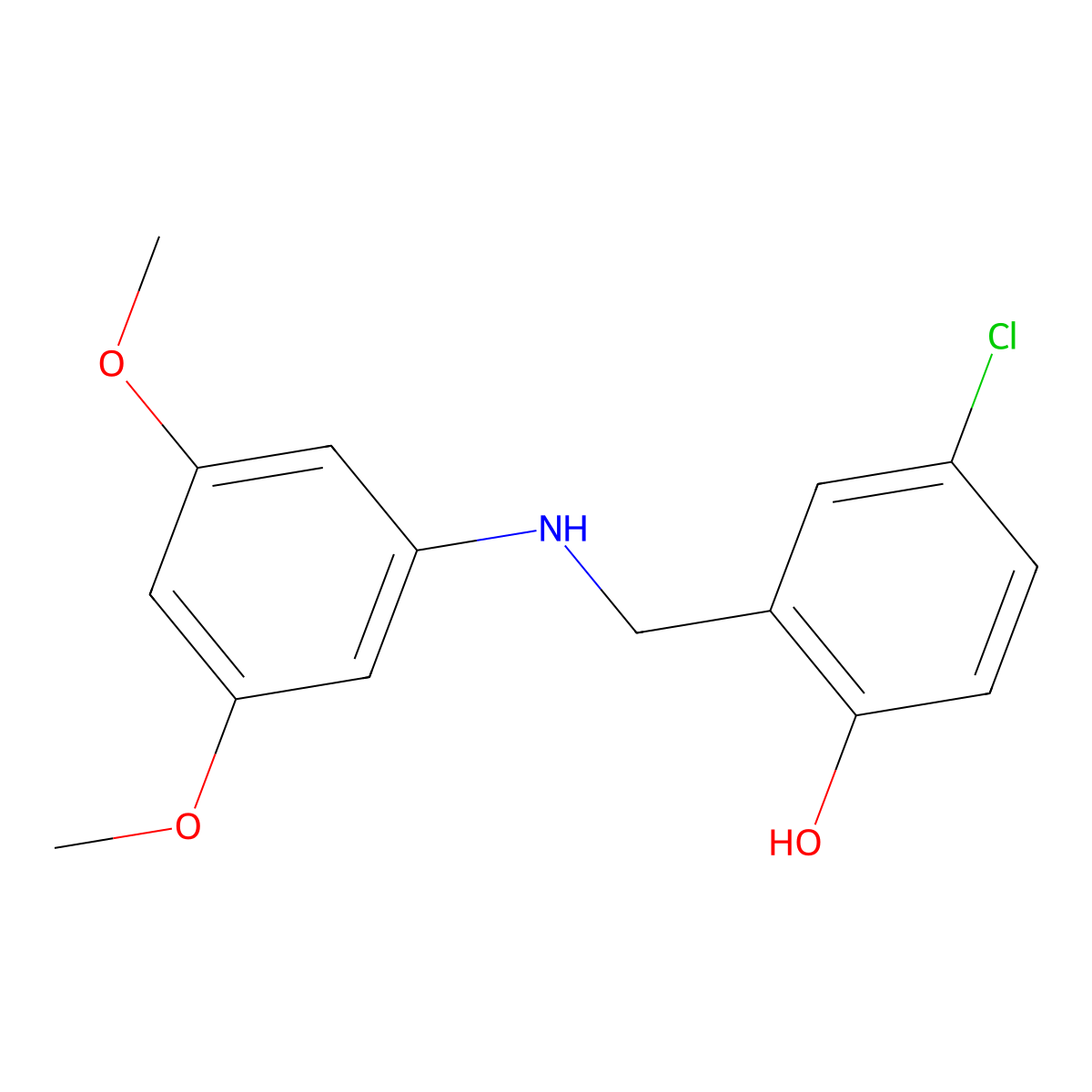 4-Chloro-2-{[(3,5-dimethoxyphenyl)amino]methyl}phenol molecular structure, CAS 1019524-37-8